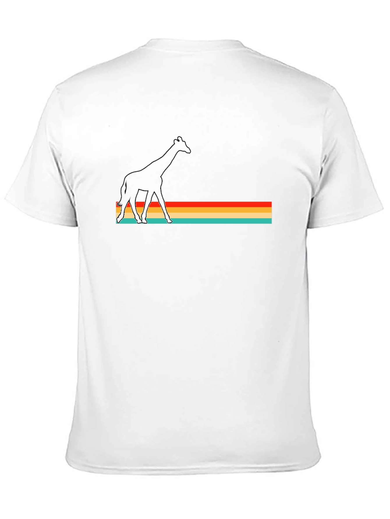 Retro Giraffe Graphic Black Tee Shirt