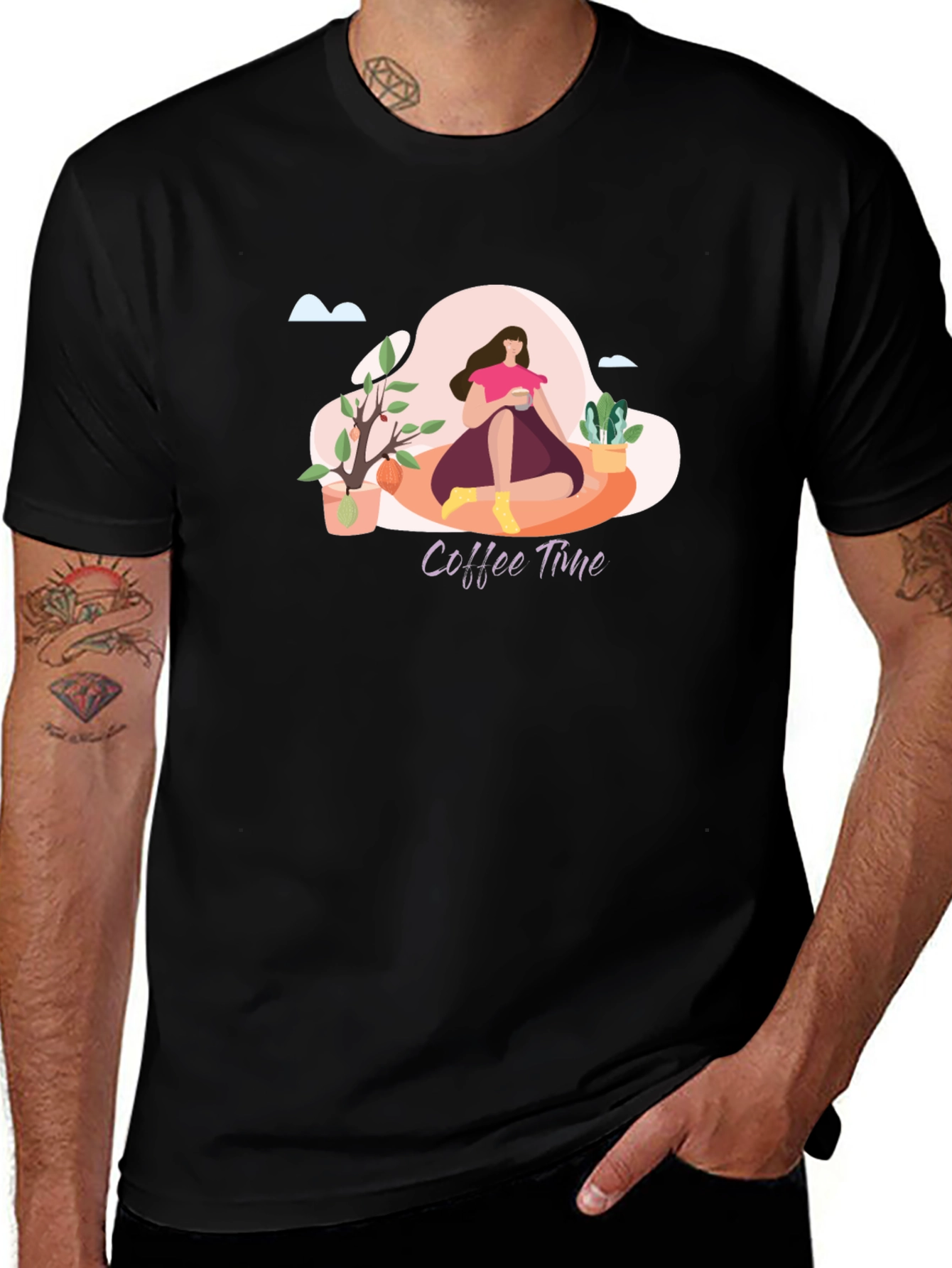 Coffee Time Graphic T-Shirt - Relaxed Fit