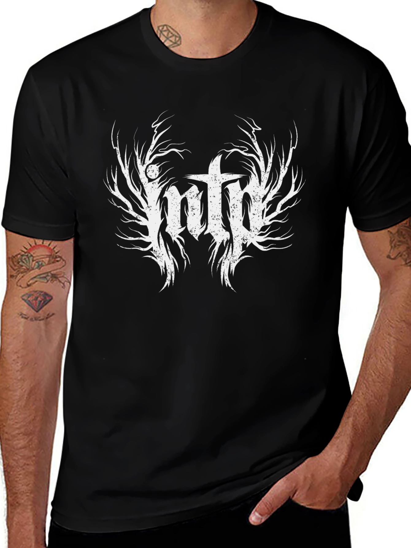 Black Graphic T-Shirt - Dark Metal Inspired Design