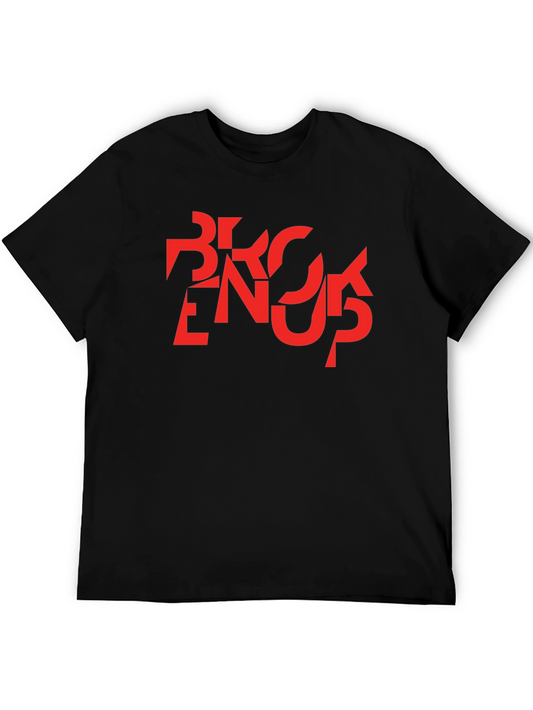 Abstract Graphic T-Shirt - Black with Red Design
