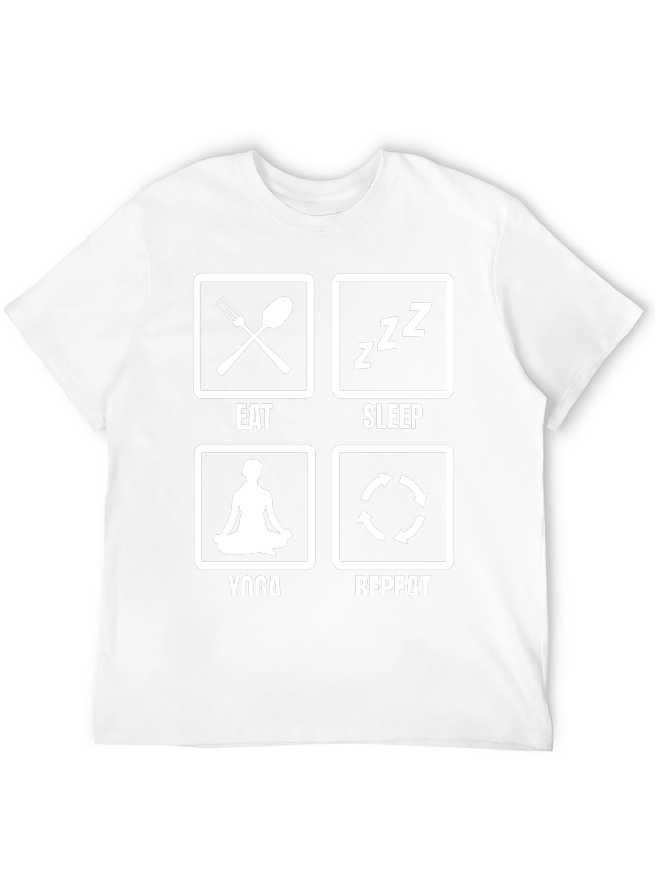Eat Sleep Yoga Repeat T-Shirt Funny Graphic Tee