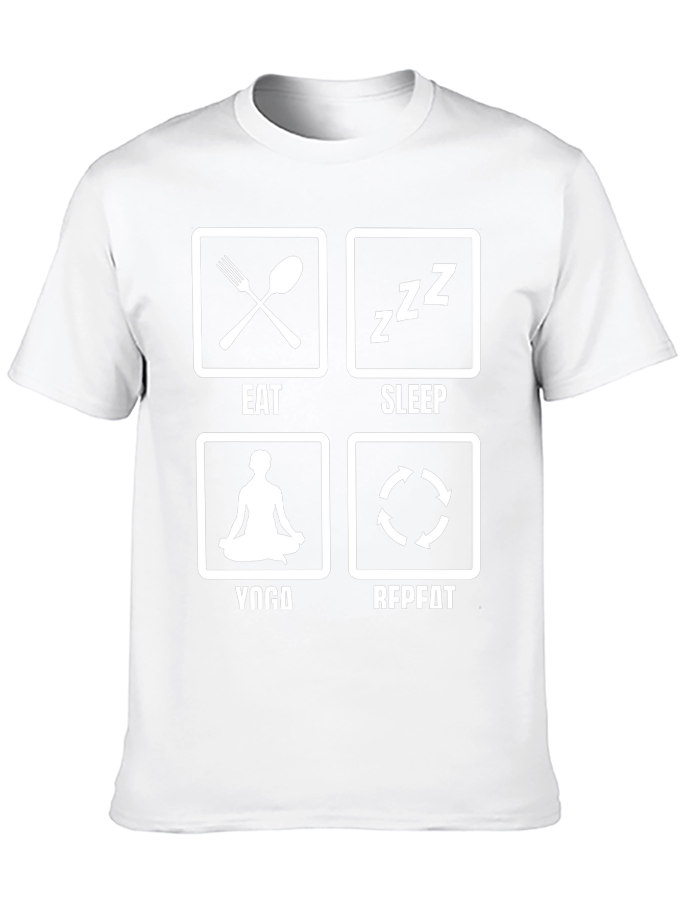 Eat Sleep Yoga Repeat T-Shirt Funny Graphic Tee
