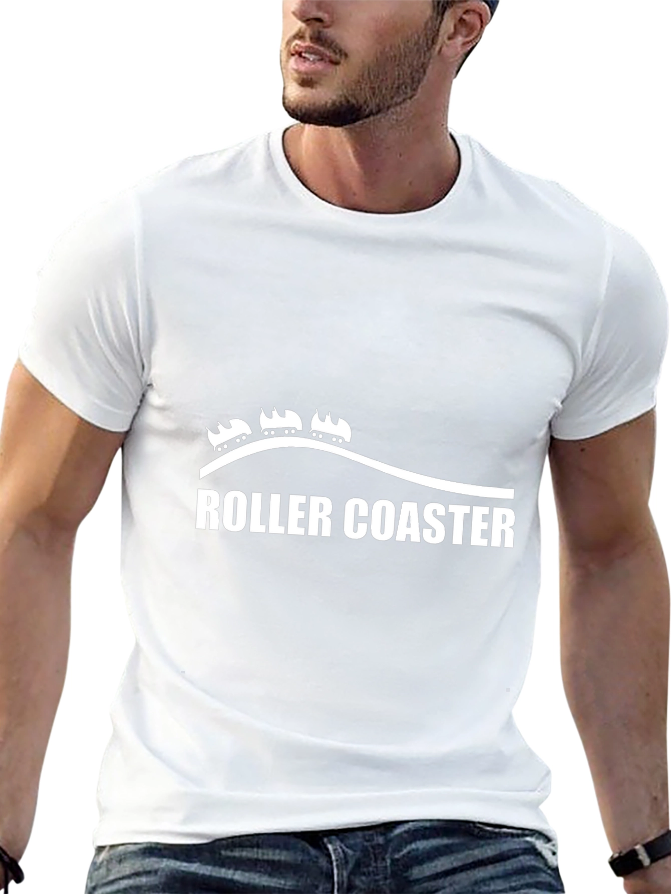 Roller Coaster Graphic Tee - Black Cotton T-Shirt