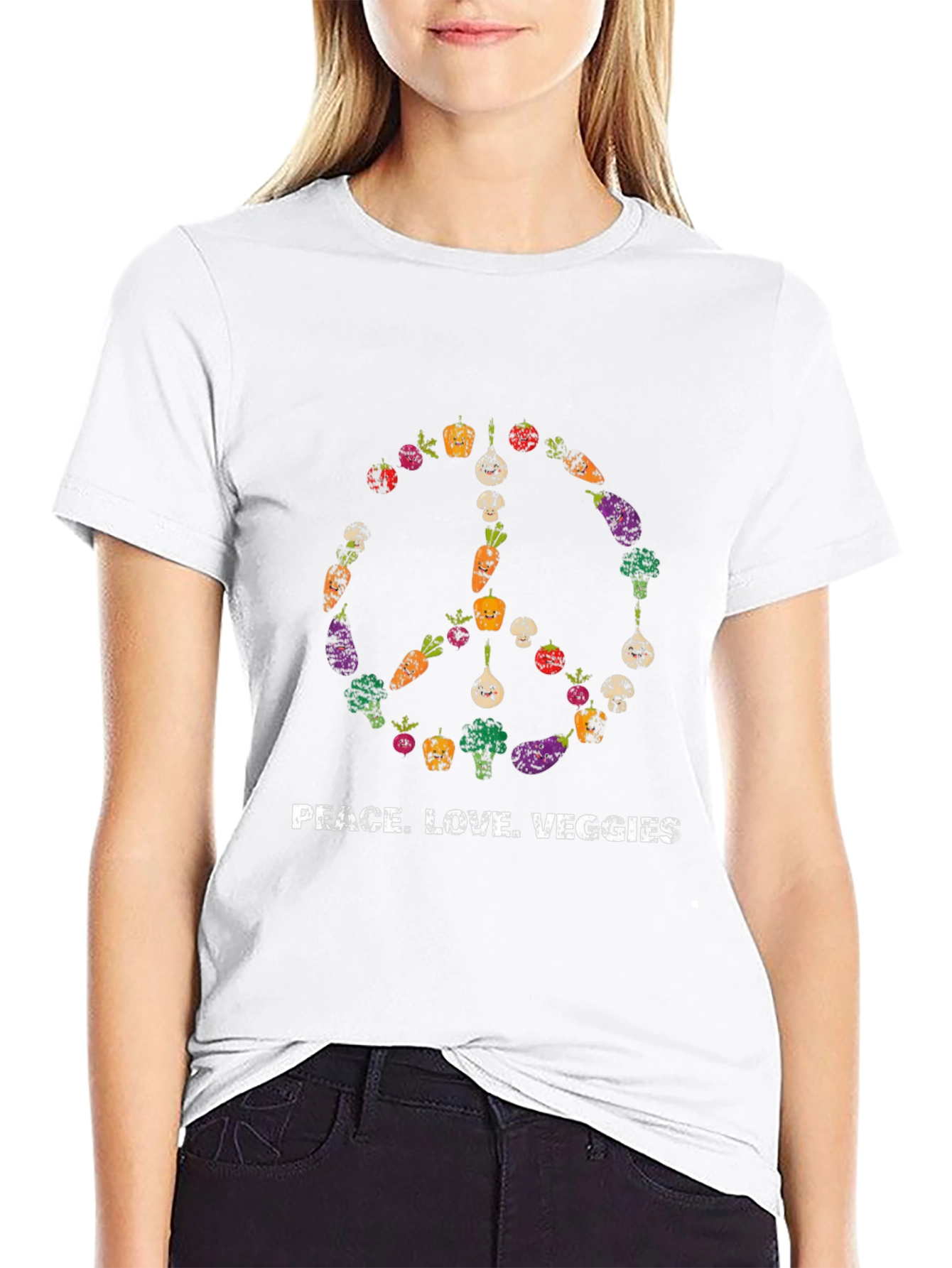 Peace Love Veggies T-Shirt - Vegan Vegetarian Tee