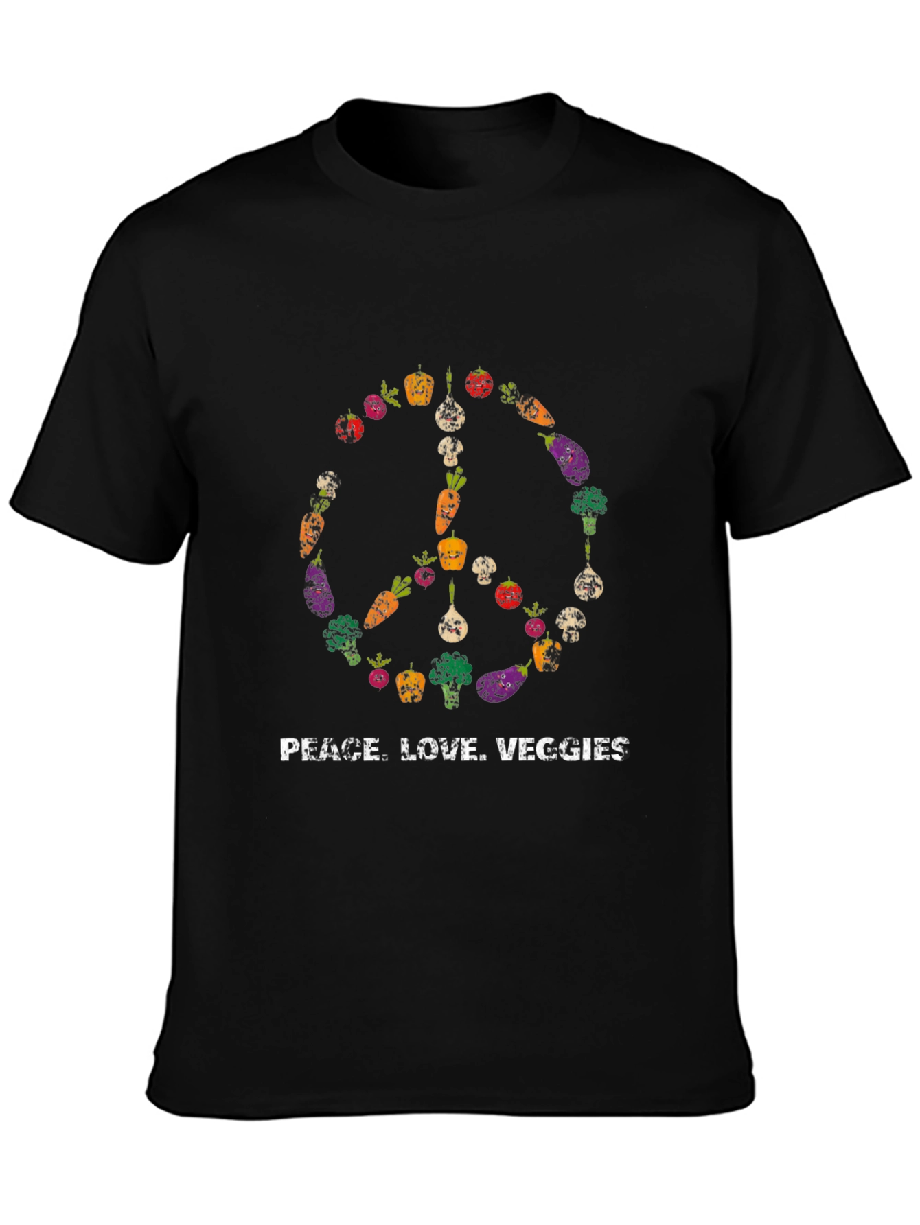 Peace Love Veggies T-Shirt - Vegan Vegetarian Tee