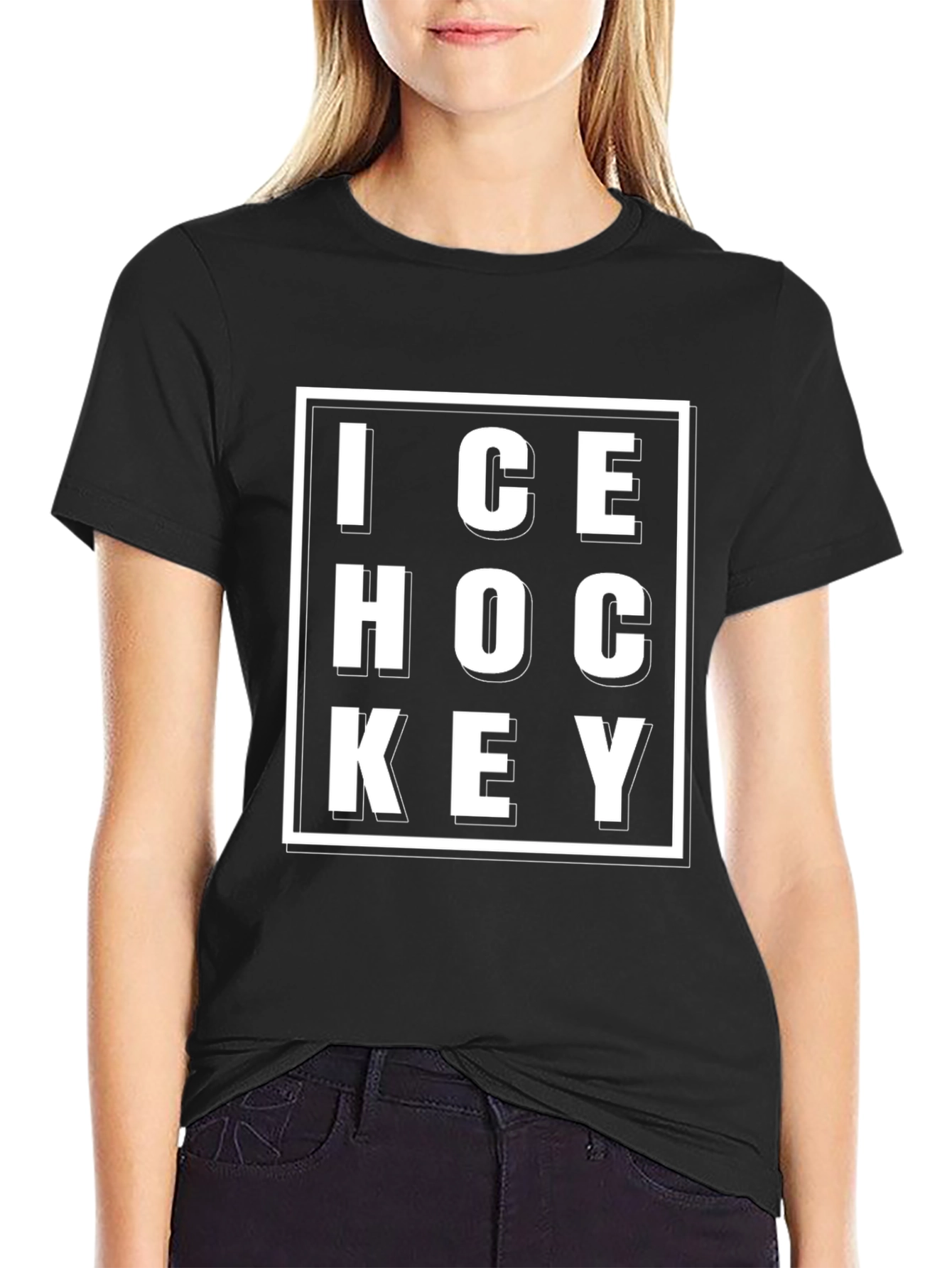 Ice Hockey Graphic Tee | Black T-Shirt