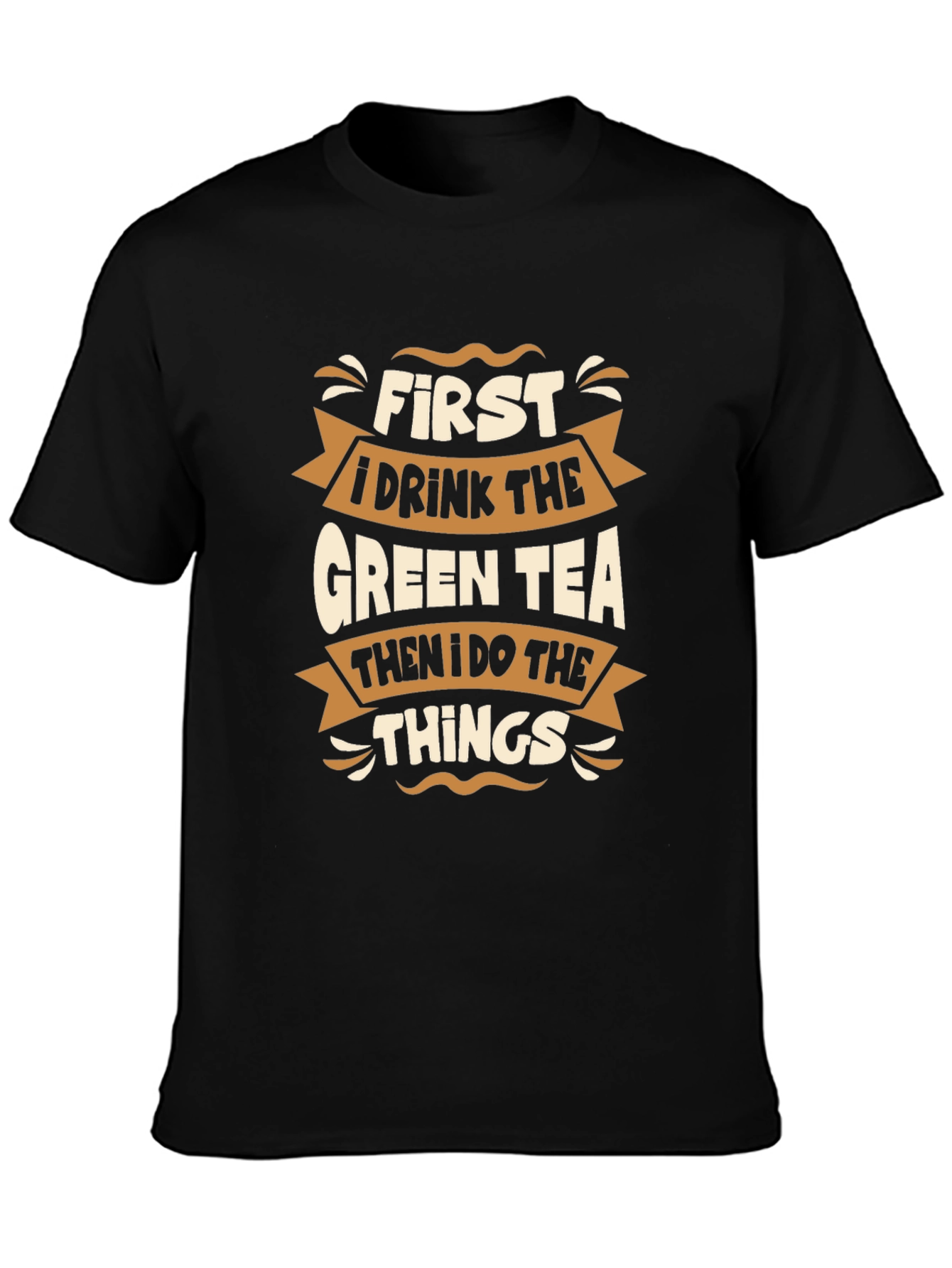 Green Tea Lover Black T-Shirt