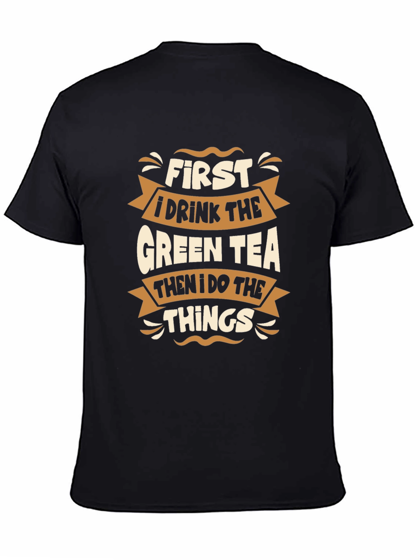 Green Tea Lover Black T-Shirt