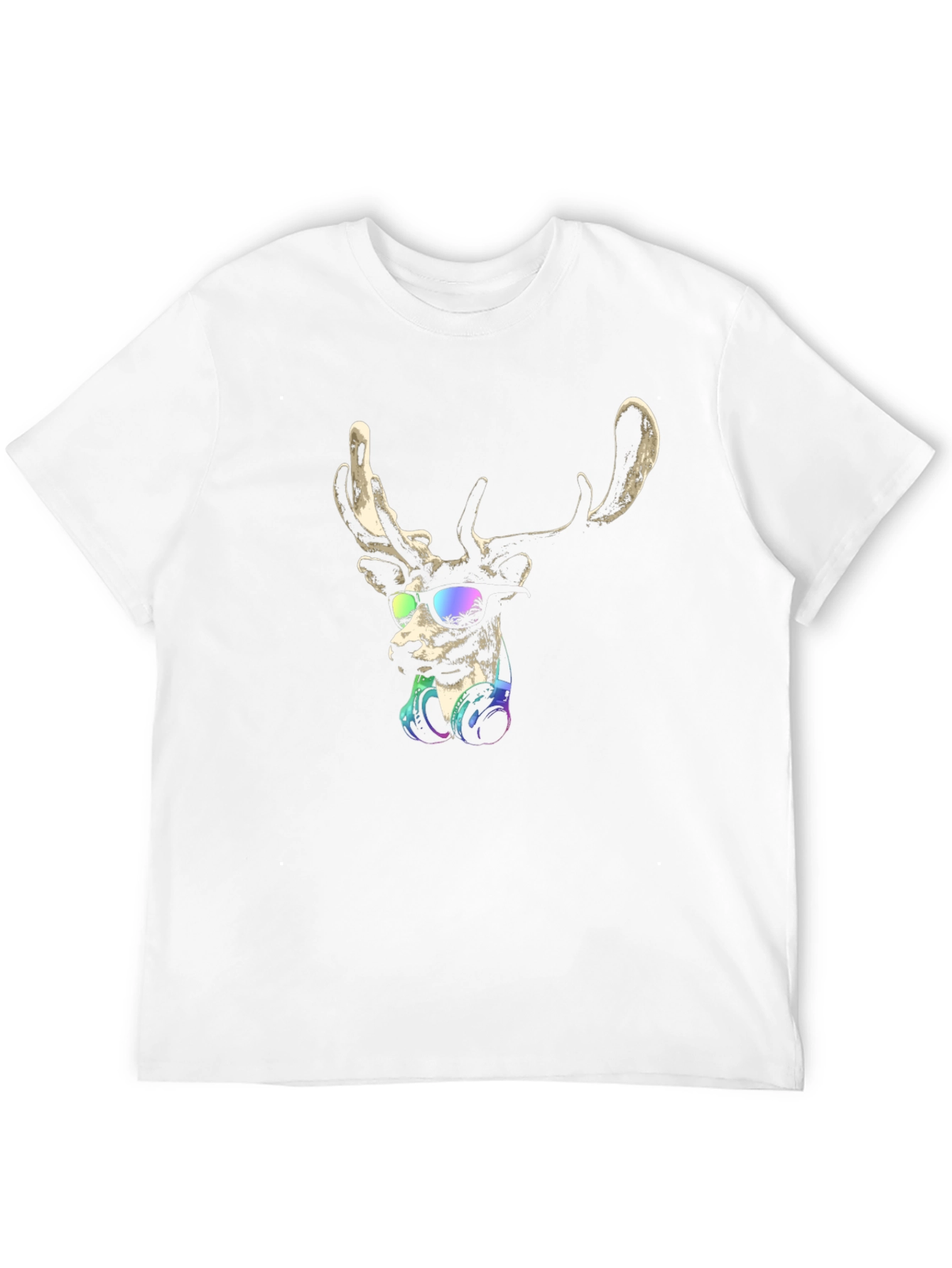 Cool Deer Graphic T-Shirt - Mens Black Tee