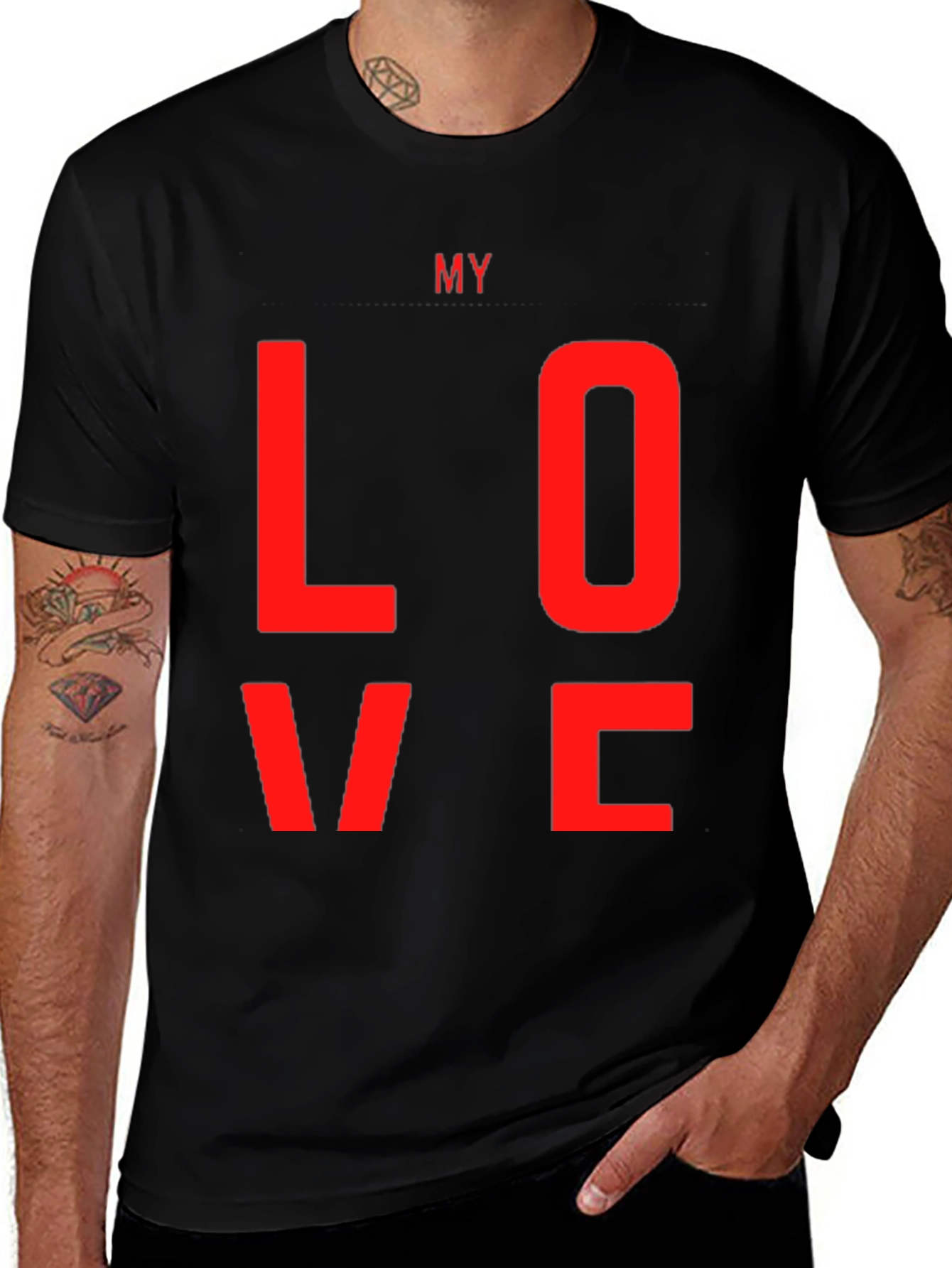 My Love Black Graphic Tee
