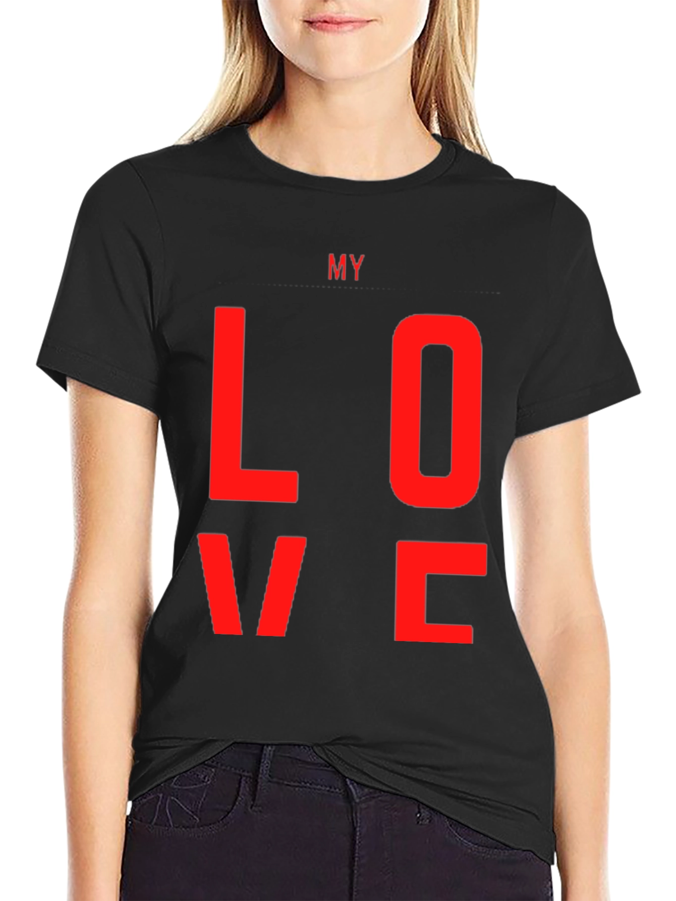 My Love Black Graphic Tee