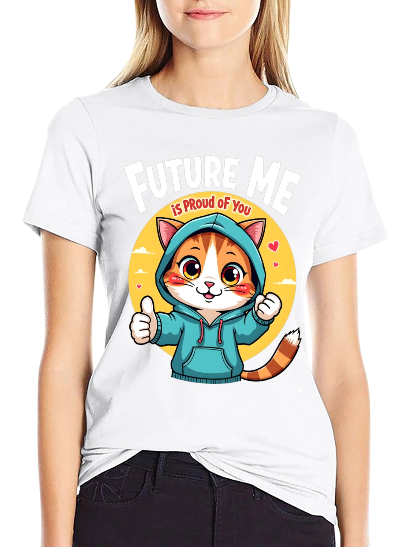 Future Me is Proud Cat Graphic T-Shirt