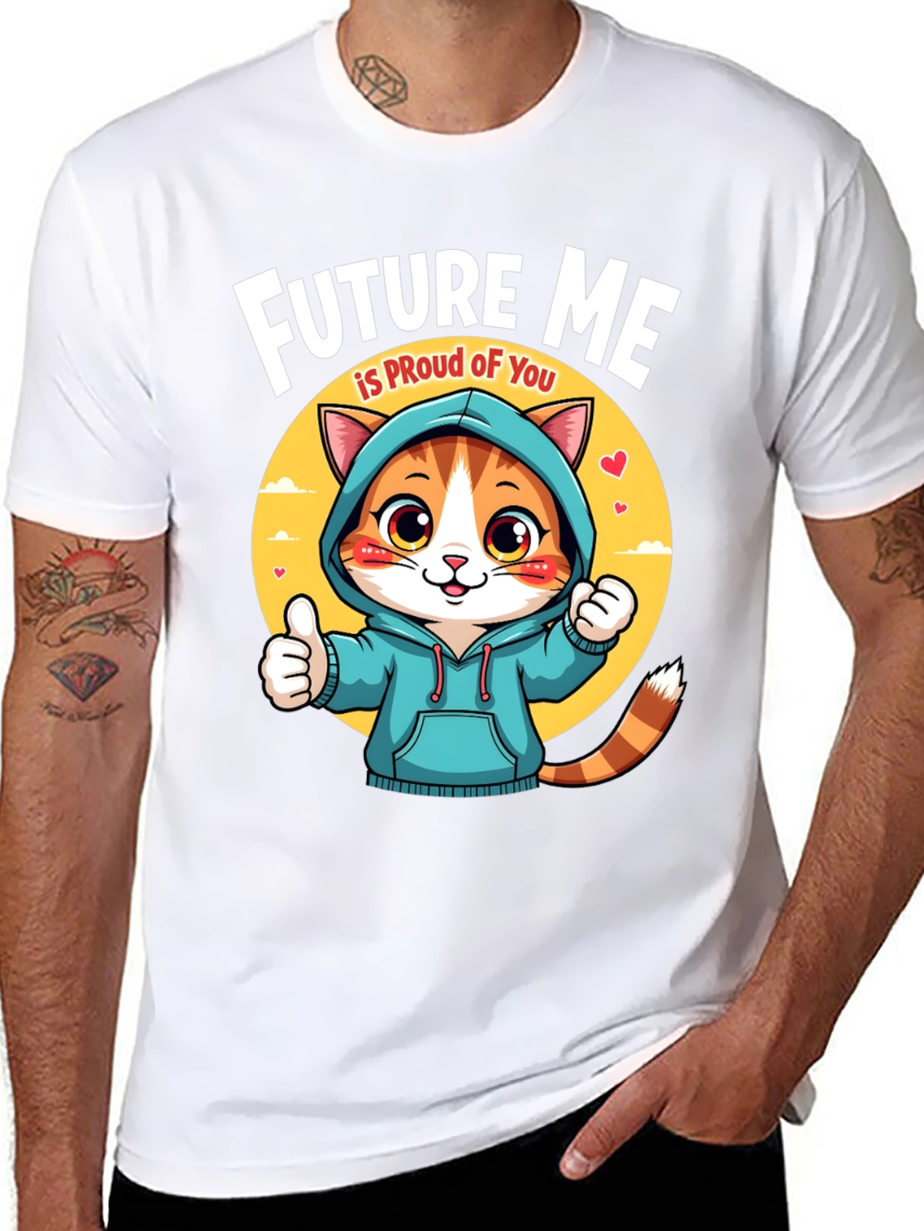 Future Me is Proud Cat Graphic T-Shirt