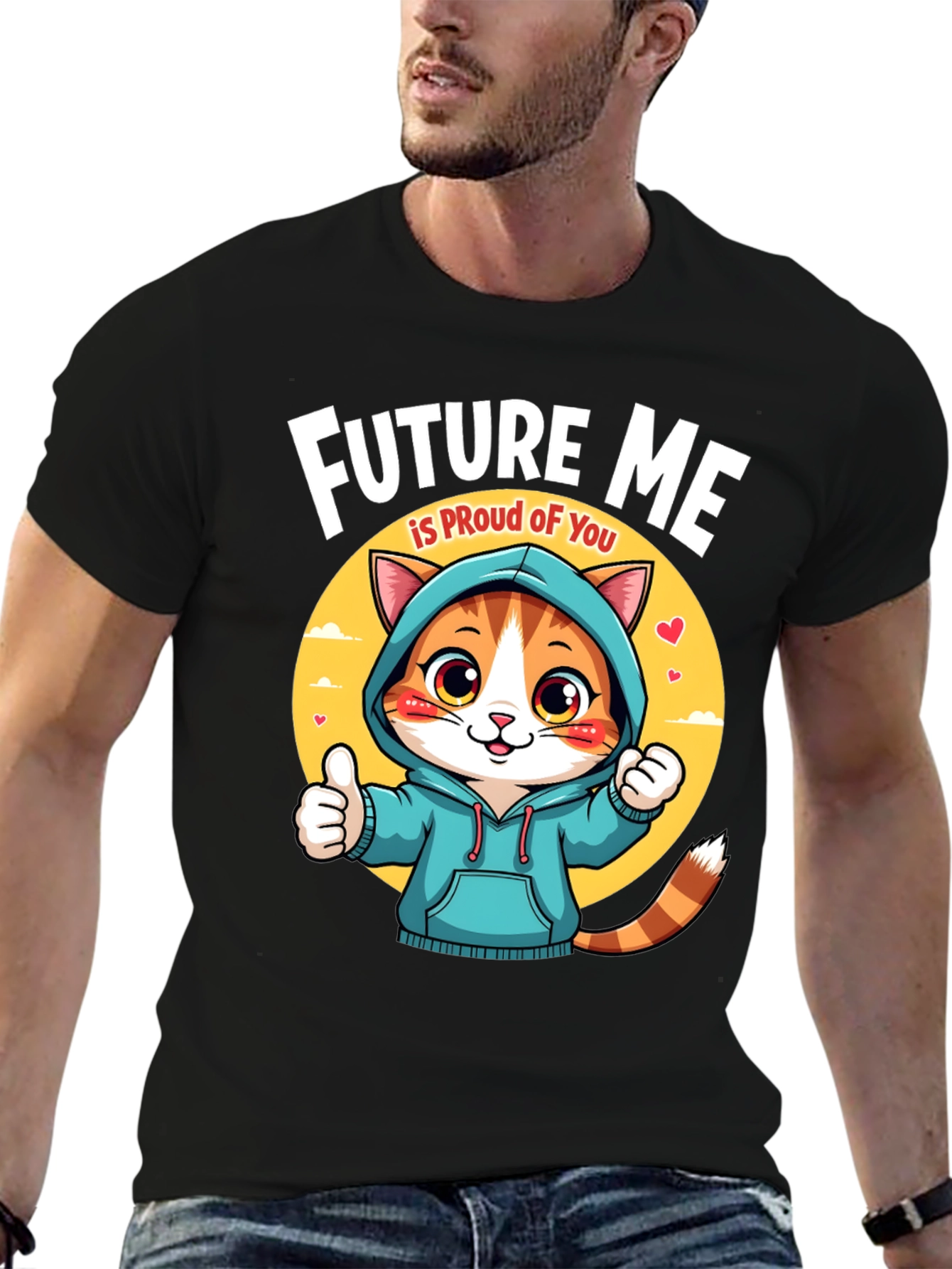 Future Me is Proud Cat Graphic T-Shirt