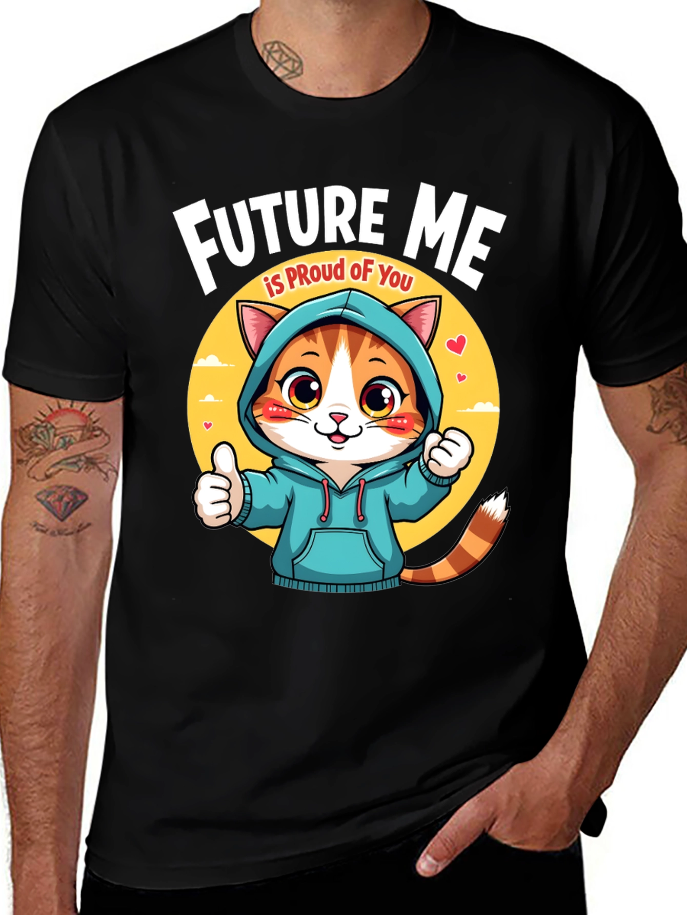Future Me is Proud Cat Graphic T-Shirt