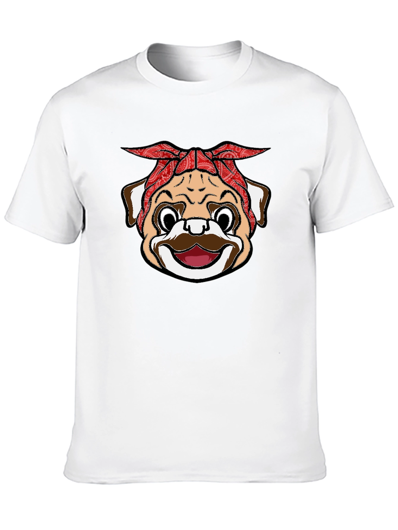 Bandana Pug Graphic Black T-Shirt