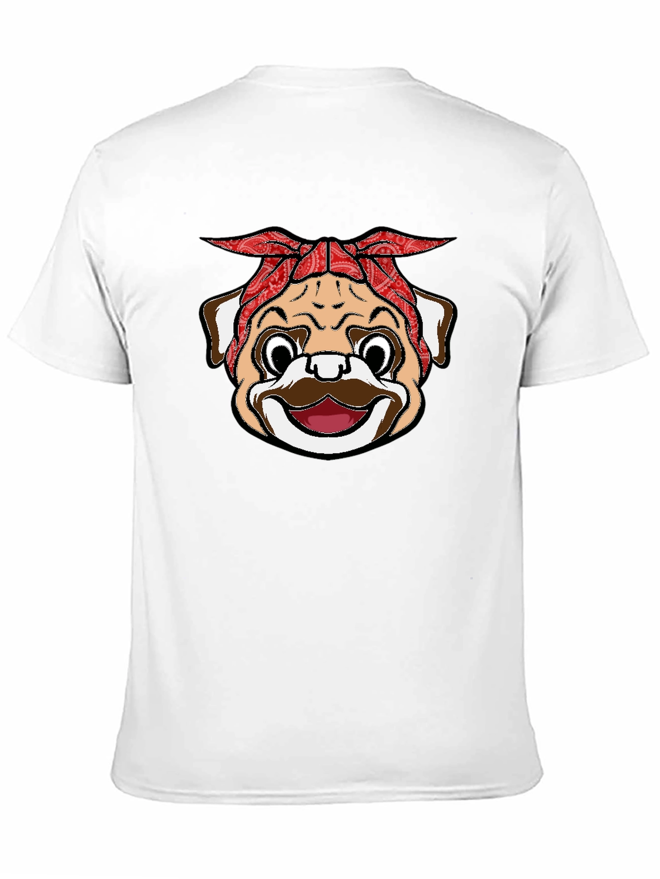 Bandana Pug Graphic Black T-Shirt