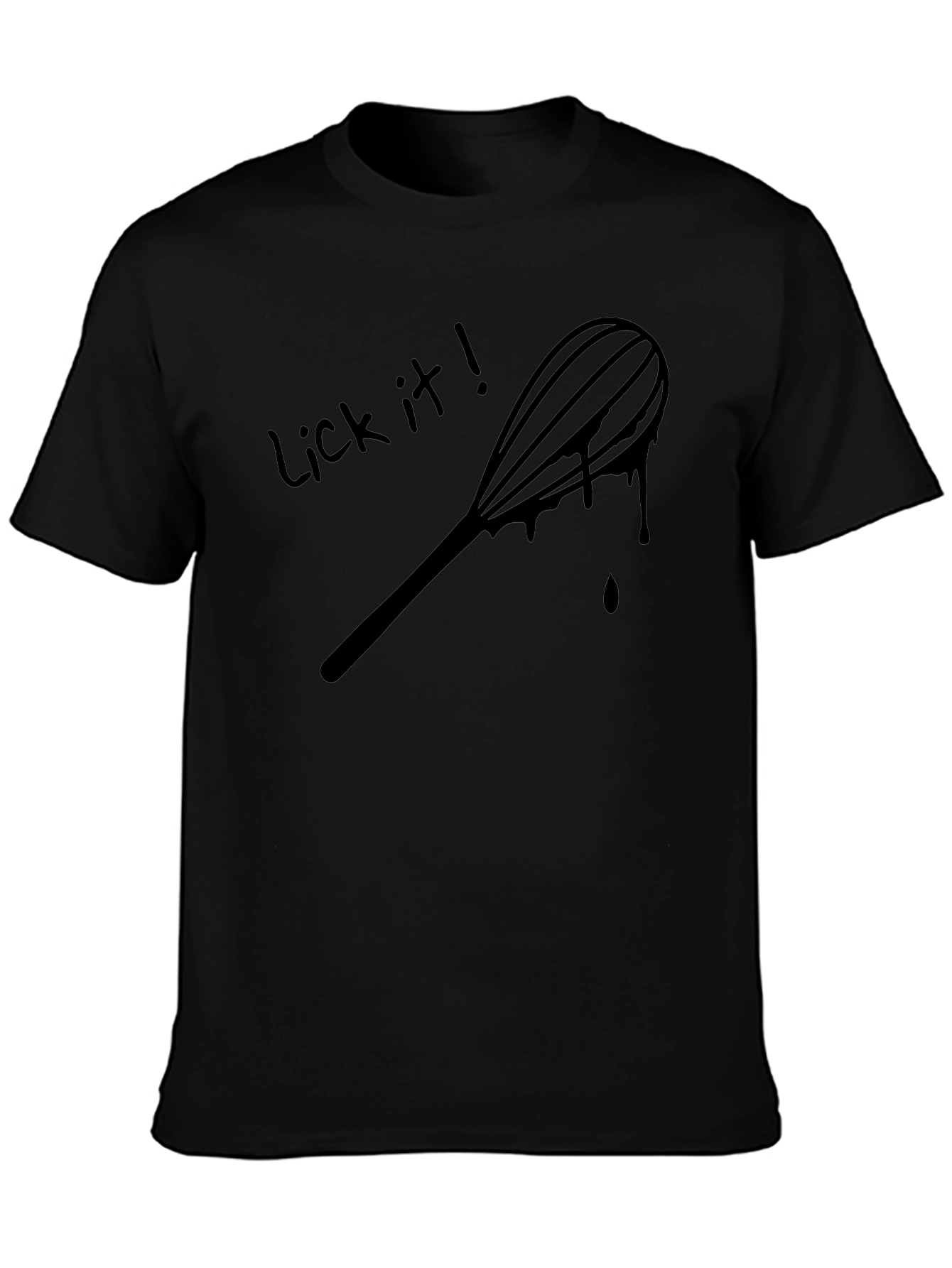 Lick It Whisk Graphic T-Shirt - Black Cotton Tee
