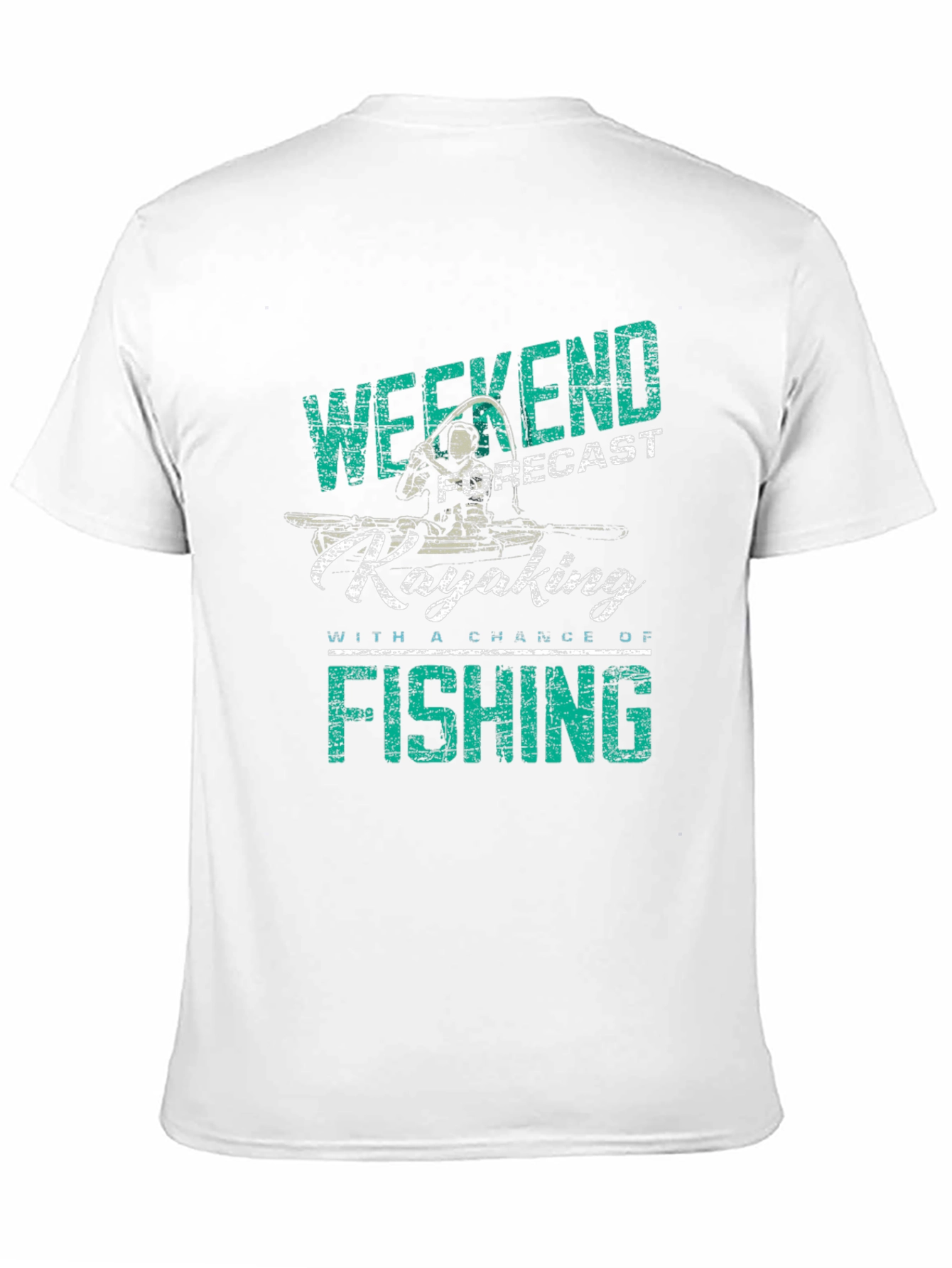 Weekend Kayaking Fishing Graphic Tee - Black