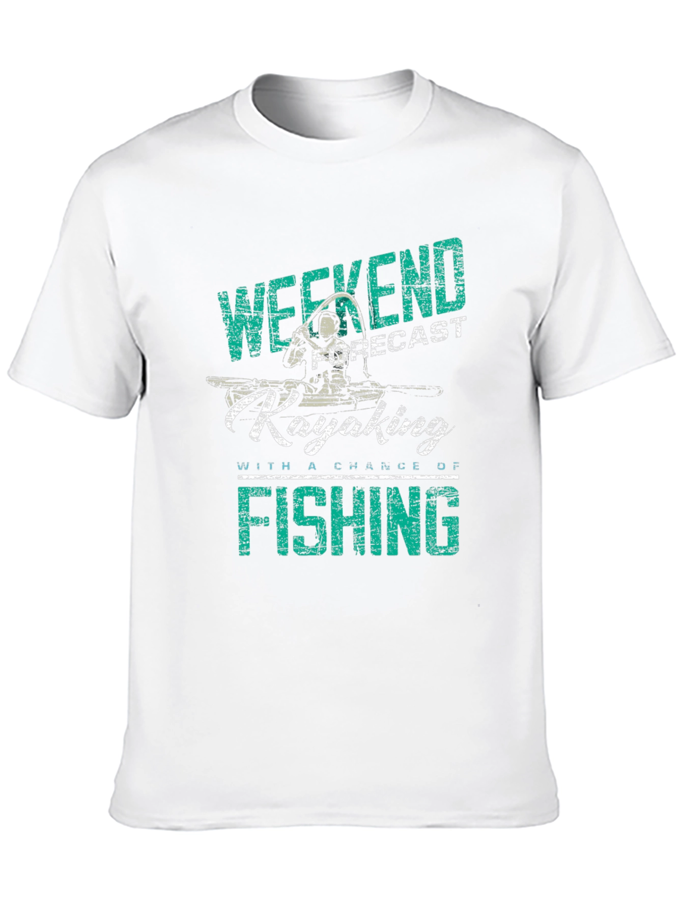 Weekend Kayaking Fishing Graphic Tee - Black