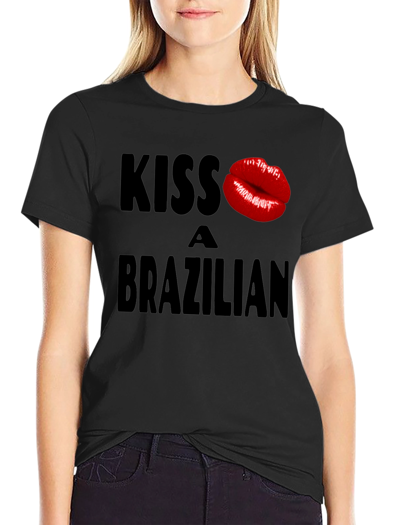 Kiss A Brazilian T-Shirt - Fun Novelty Graphic Tee
