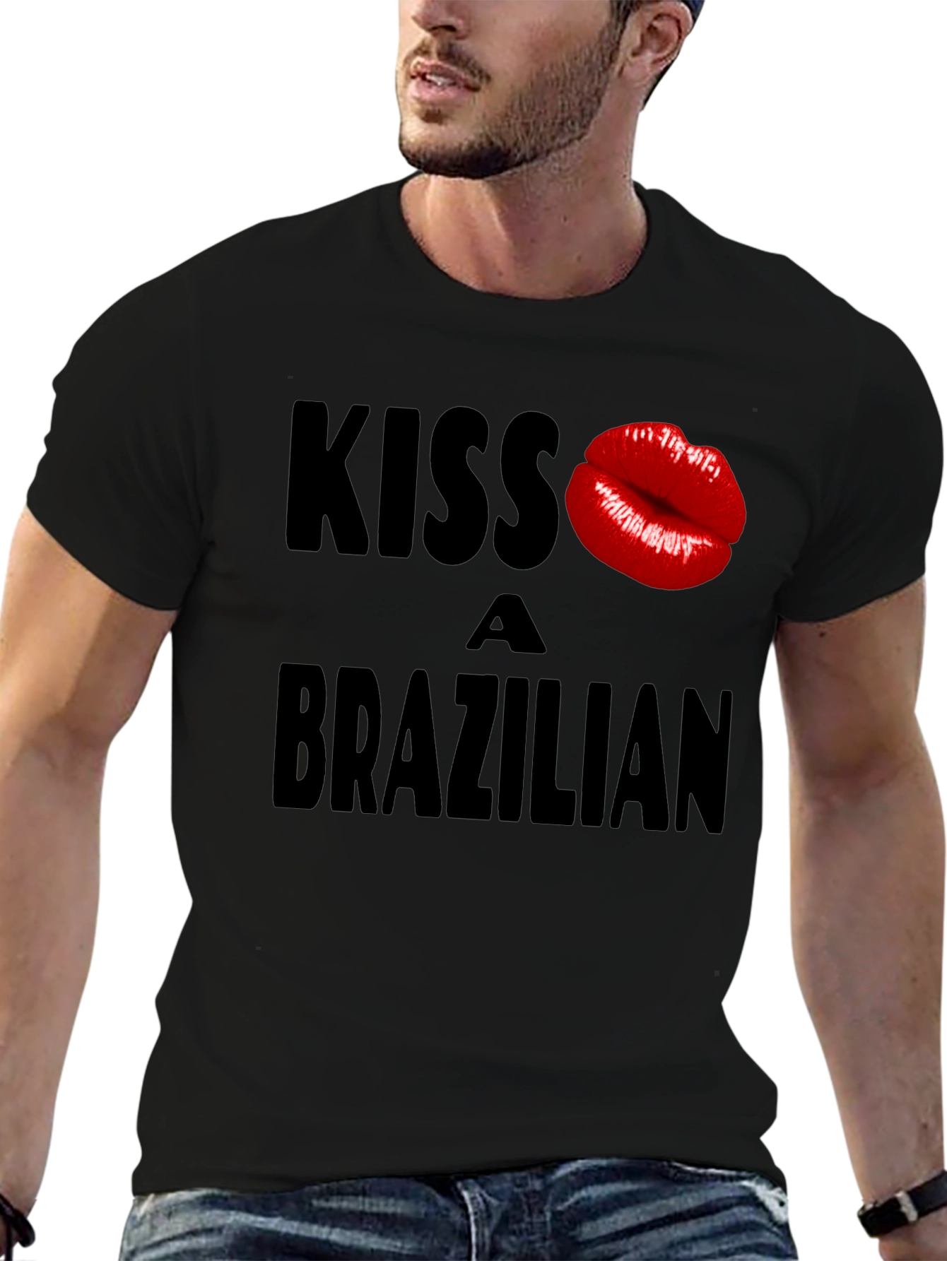 Kiss A Brazilian T-Shirt - Fun Novelty Graphic Tee