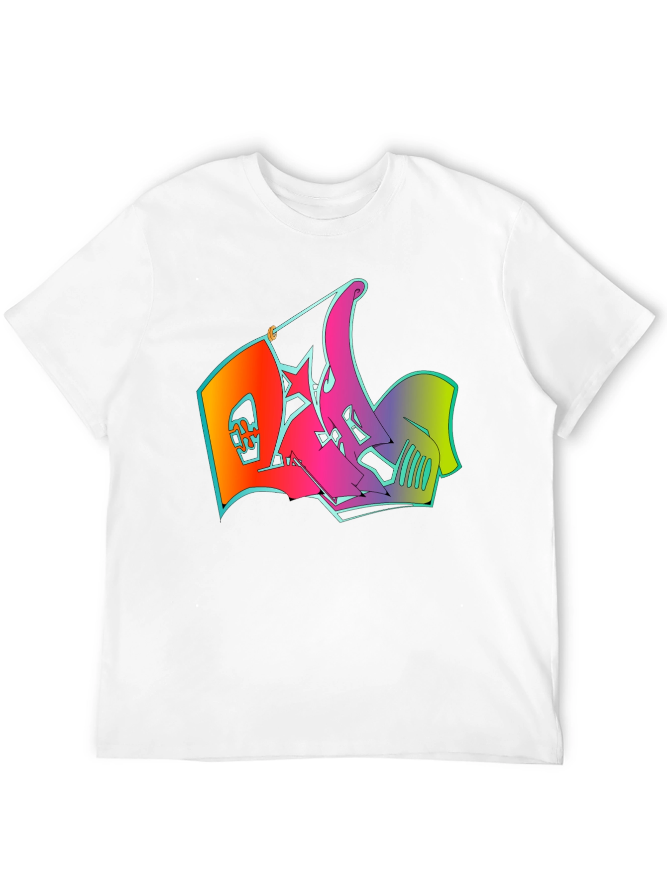 Graphic Print Mens T-Shirt - Graffiti Design