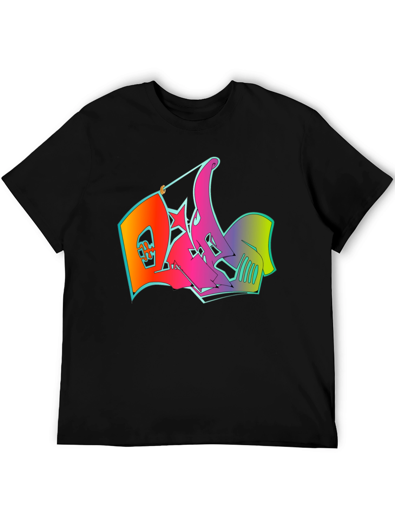 Graphic Print Mens T-Shirt - Graffiti Design