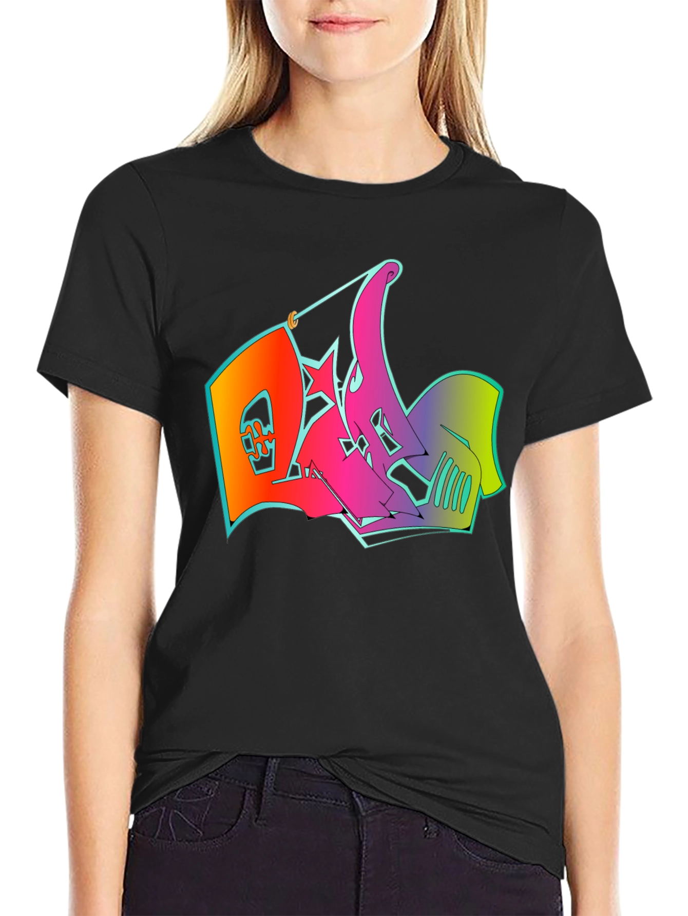 Graphic Print Mens T-Shirt - Graffiti Design