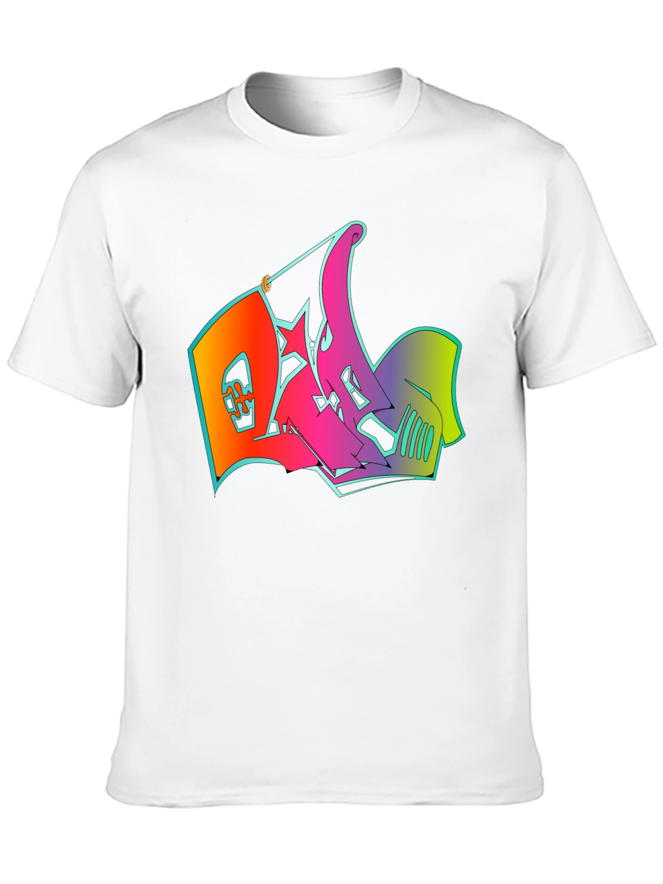 Graphic Print Mens T-Shirt - Graffiti Design