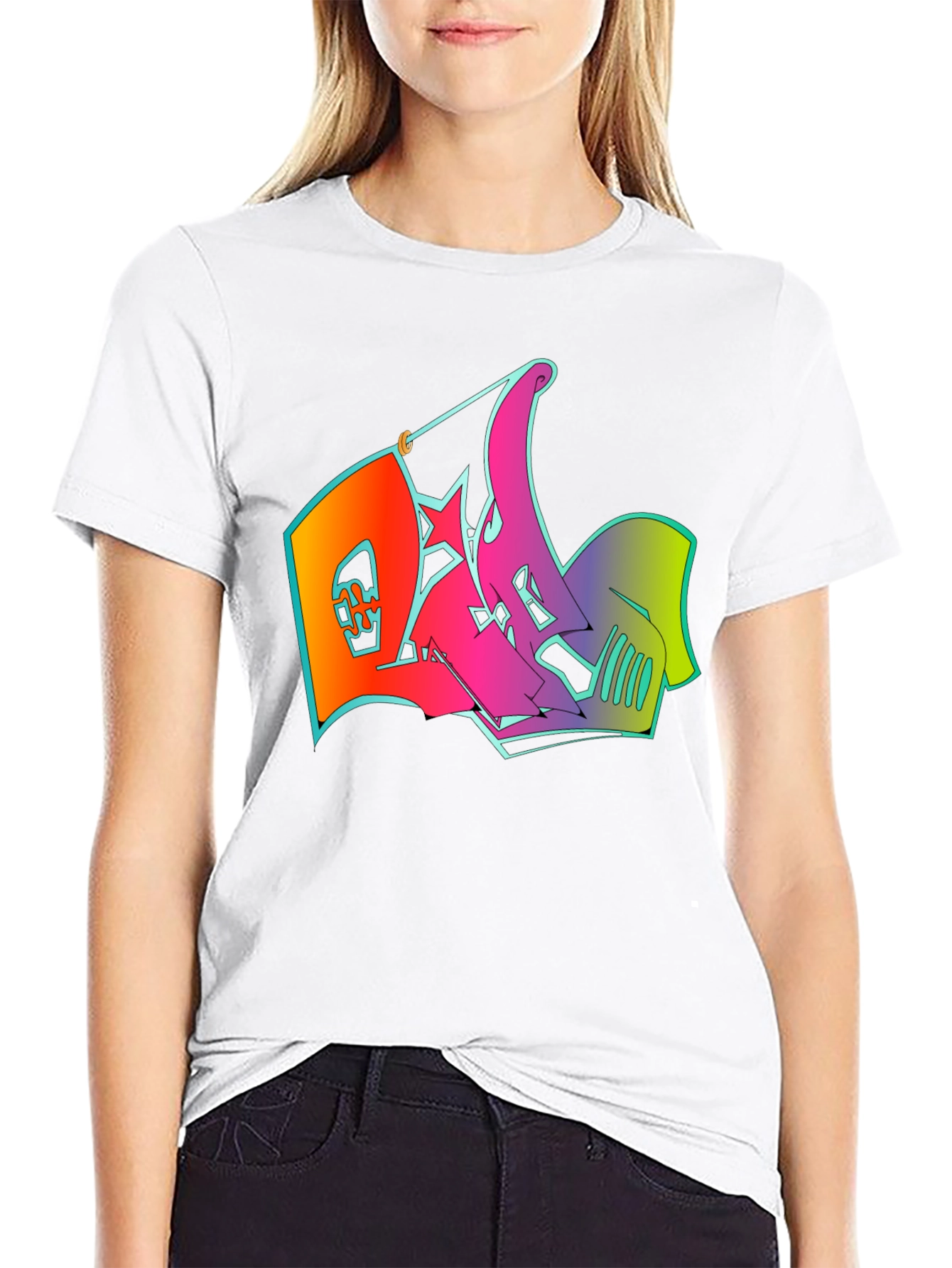 Graphic Print Mens T-Shirt - Graffiti Design