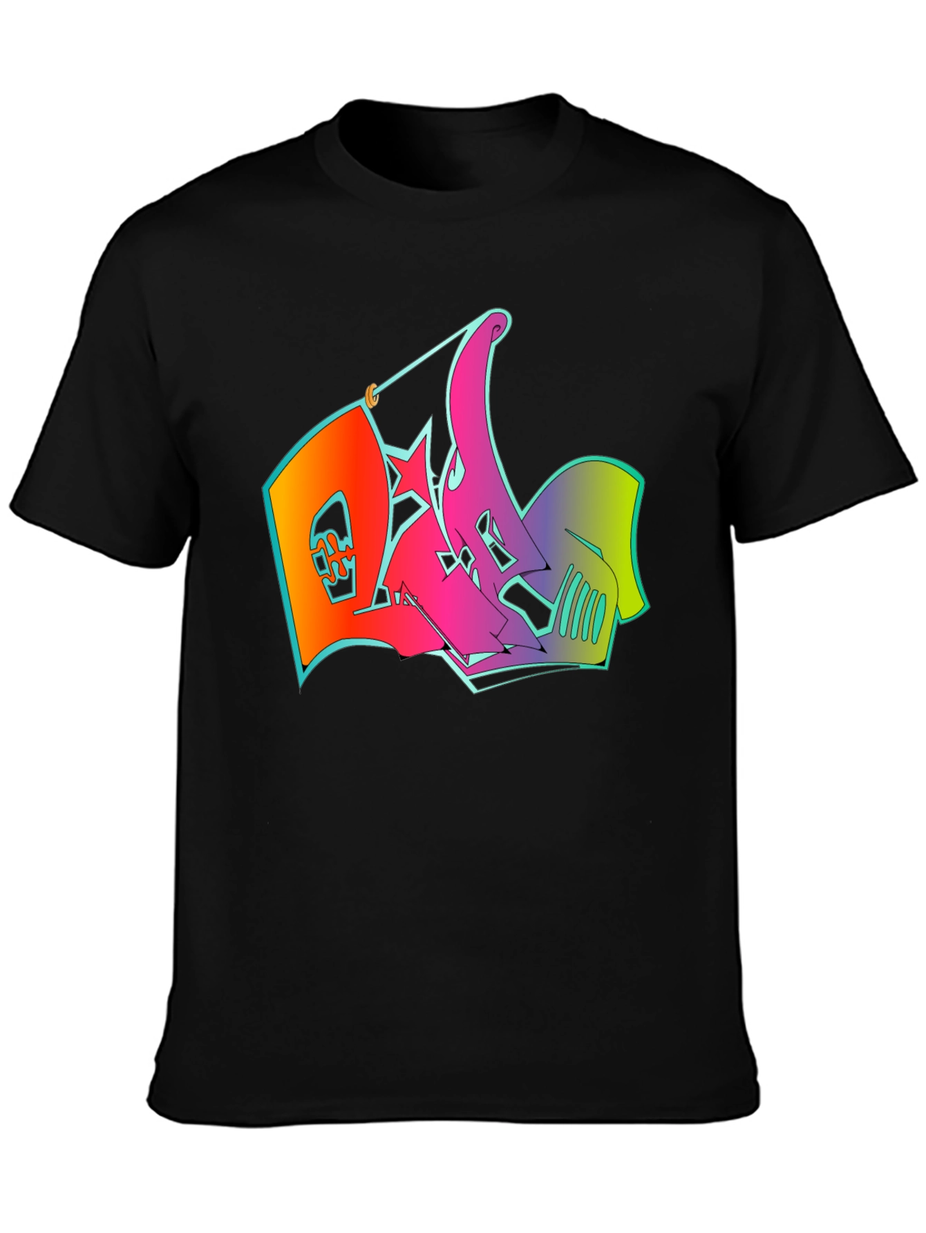 Graphic Print Mens T-Shirt - Graffiti Design