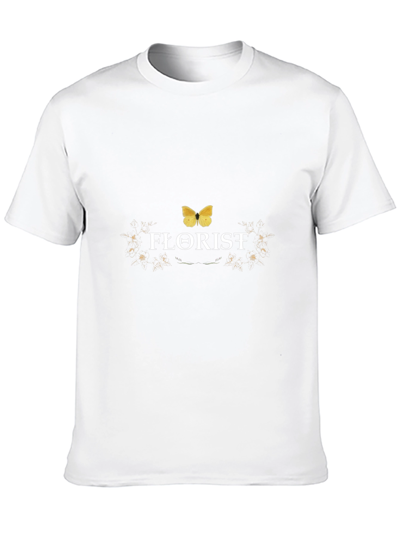 Florist Graphic T-Shirt - Butterfly Design