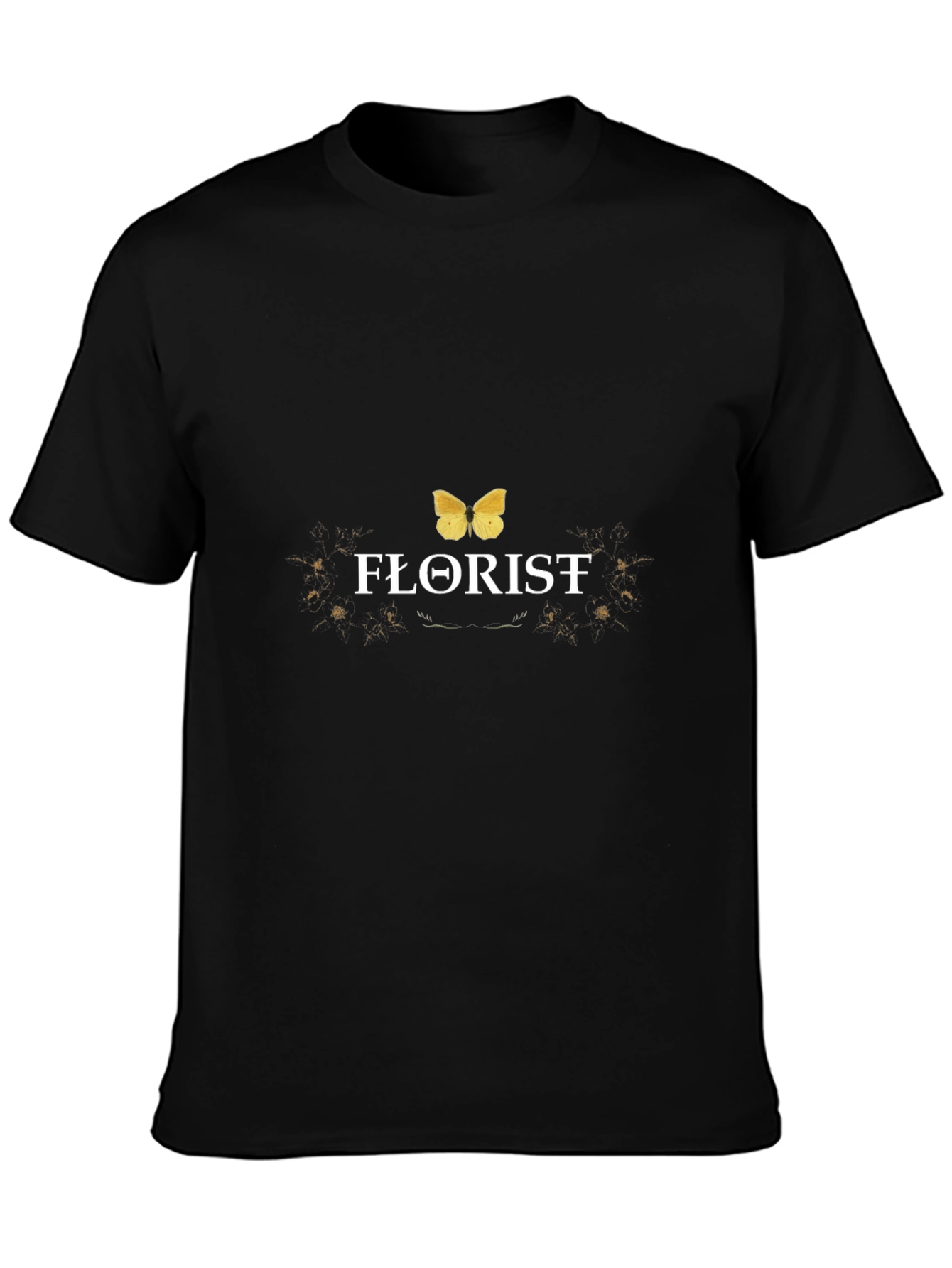 Florist Graphic T-Shirt - Butterfly Design