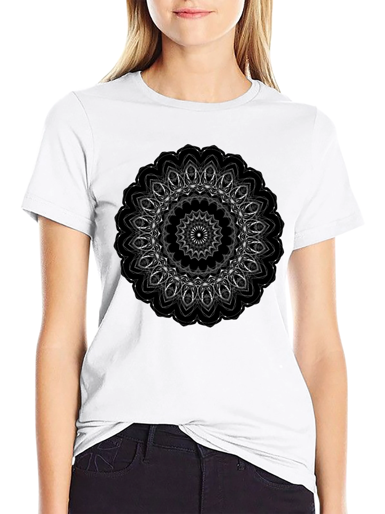 Black Mandala Graphic T-Shirt - Stylish Mens Tee
