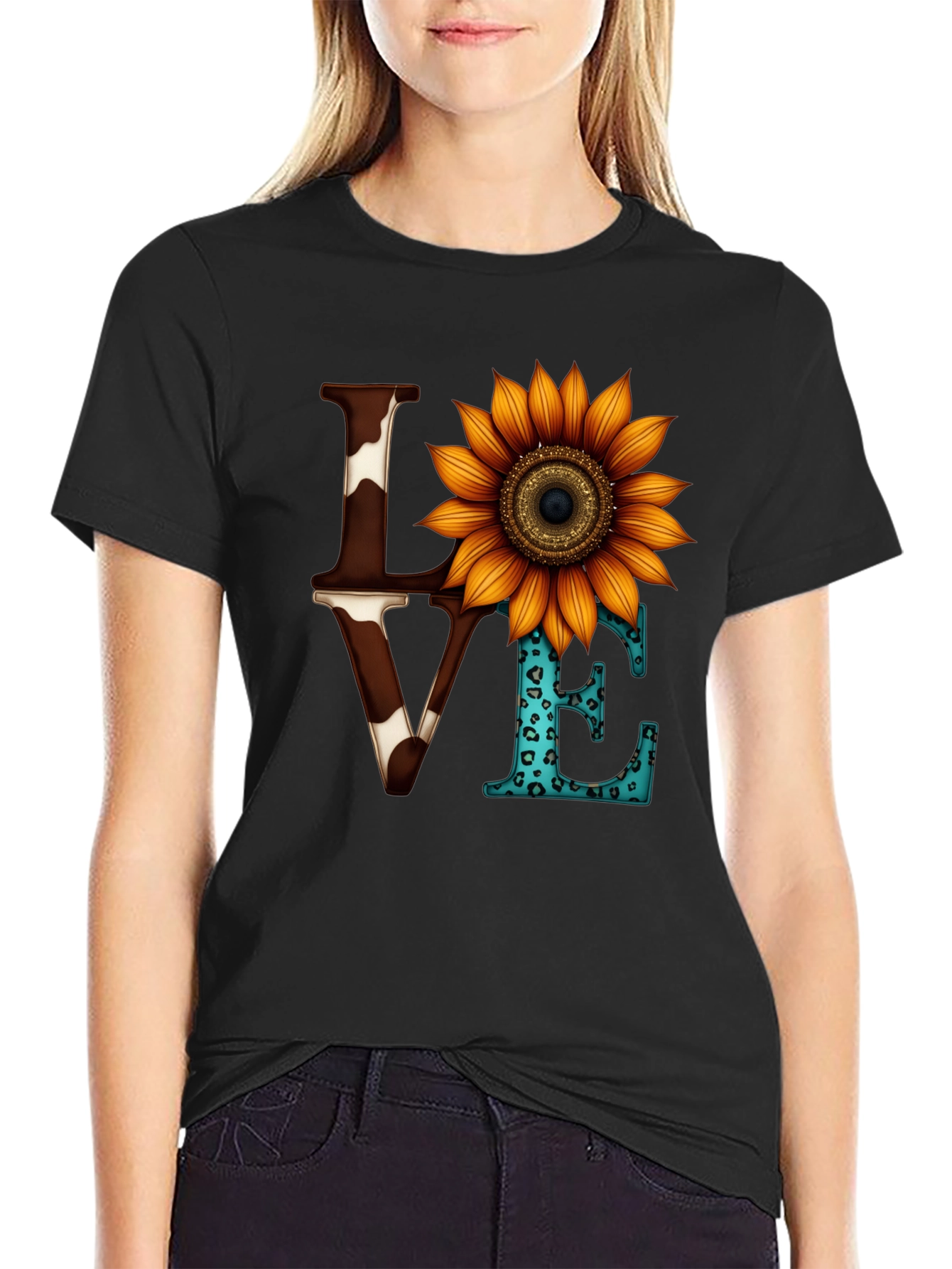 Love Sunflower Graphic Tee - Western Style