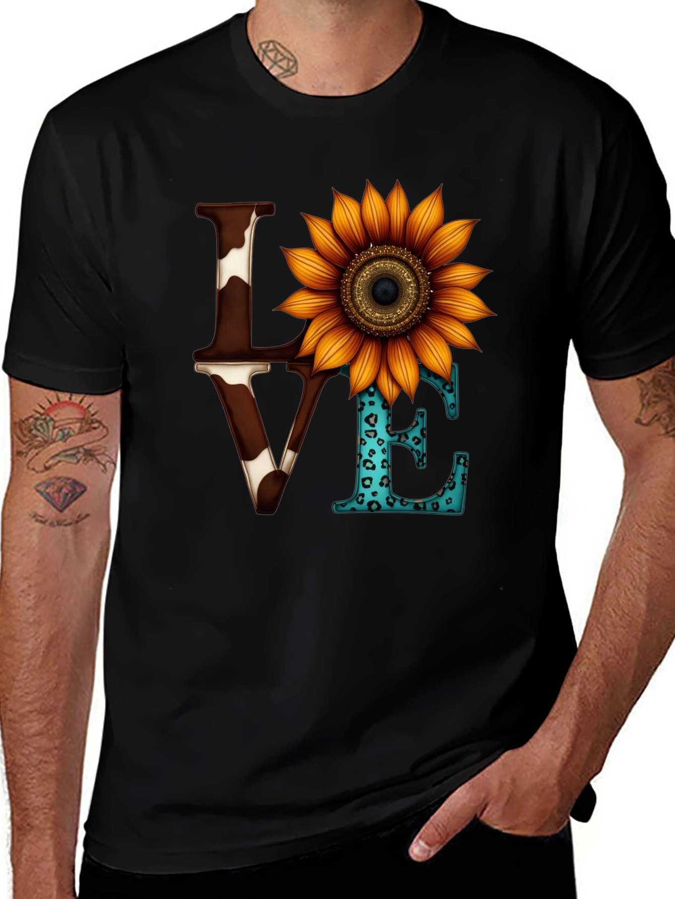 Love Sunflower Graphic Tee - Western Style