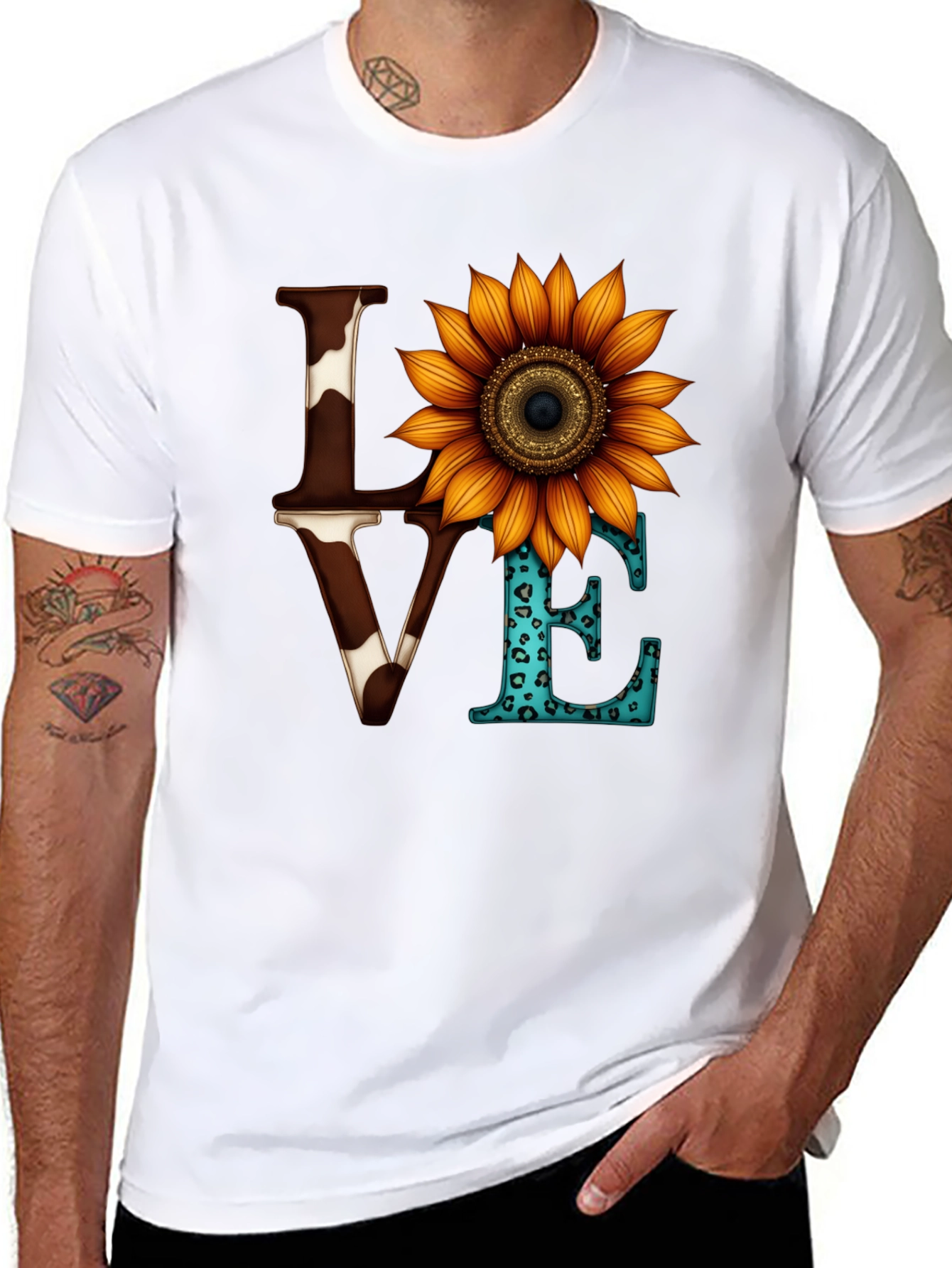 Love Sunflower Graphic Tee - Western Style