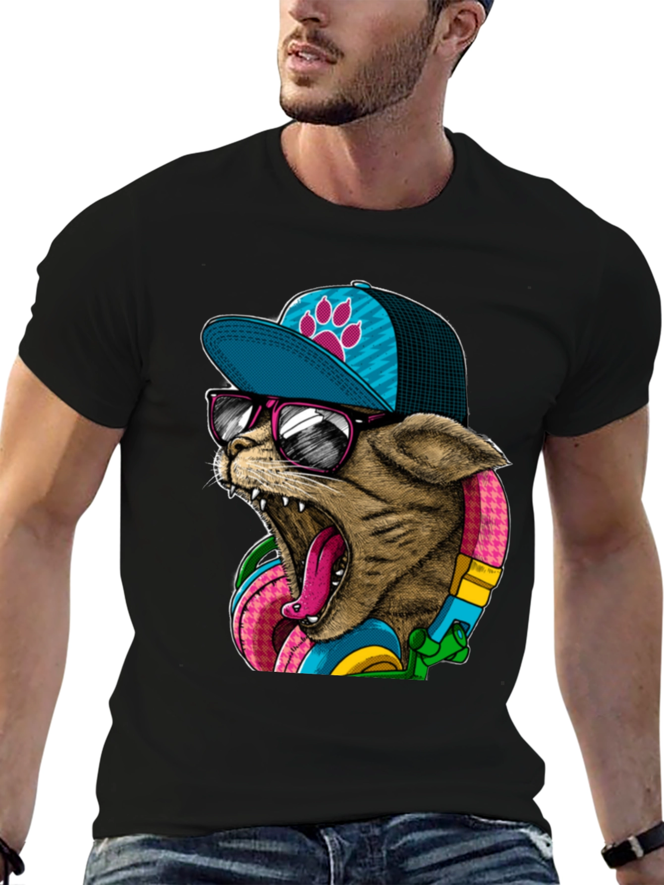 Cool Cat Graphic Tee - Stylish & Unique