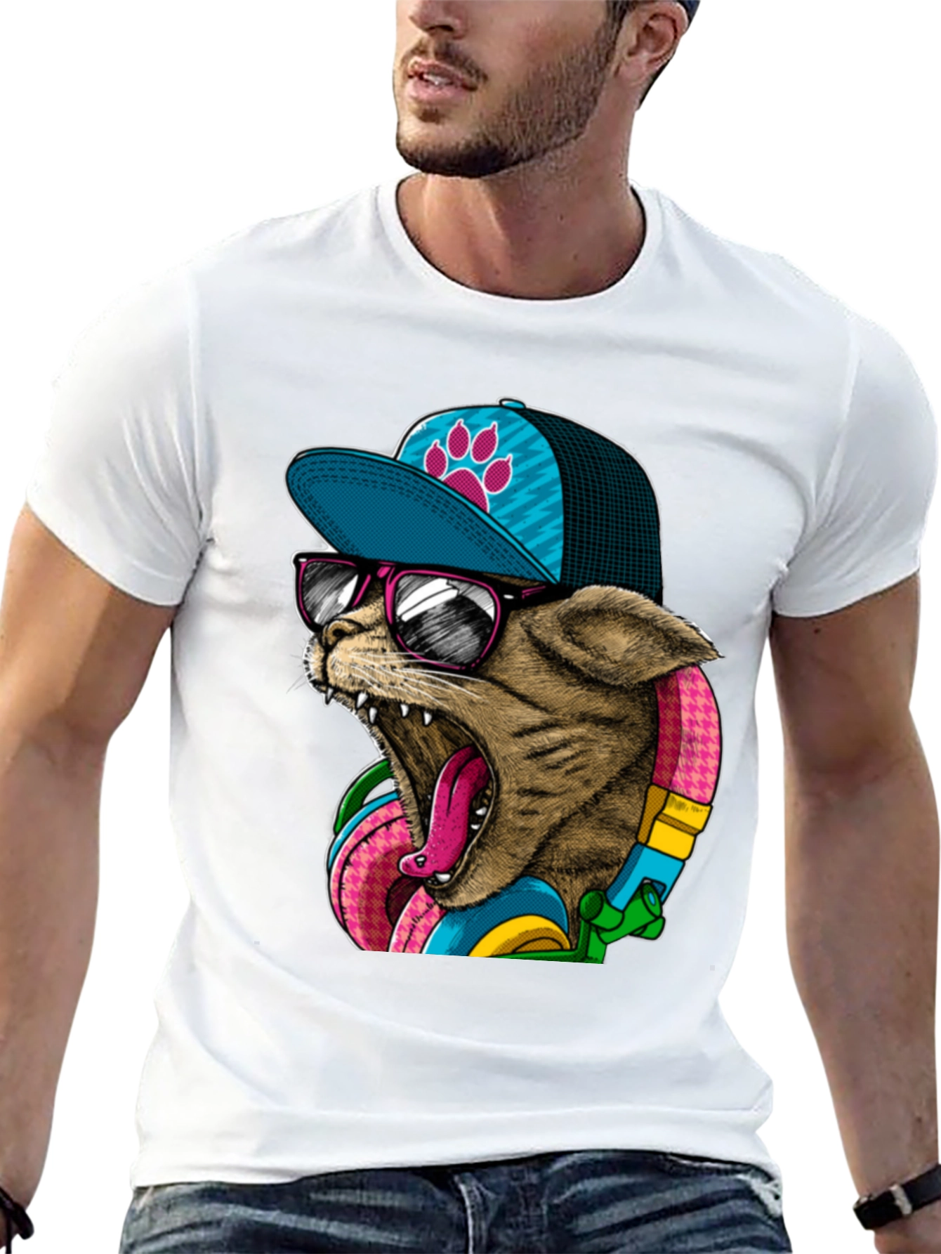 Cool Cat Graphic Tee - Stylish & Unique