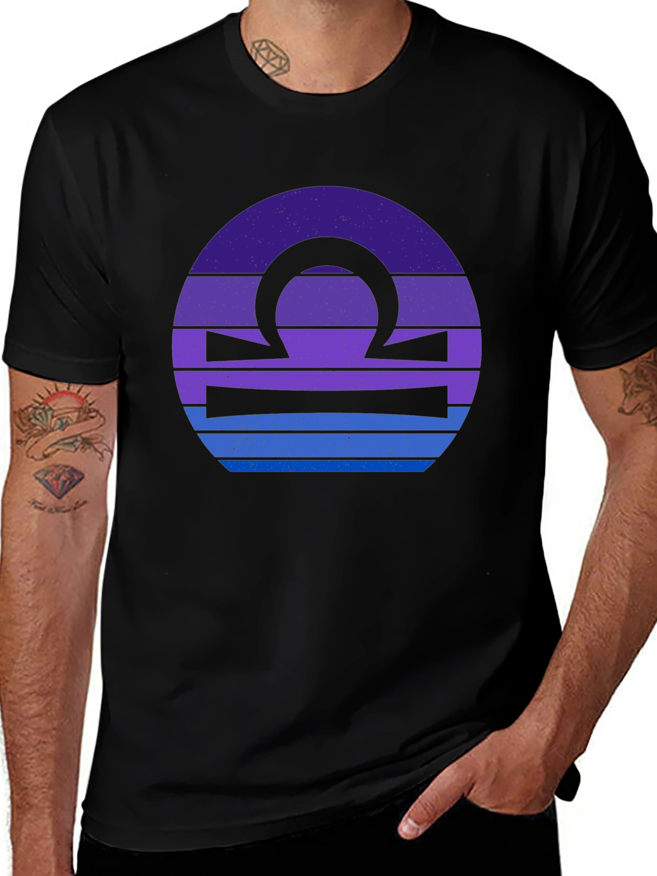 Libra Zodiac T-Shirt - Black Graphic Tee