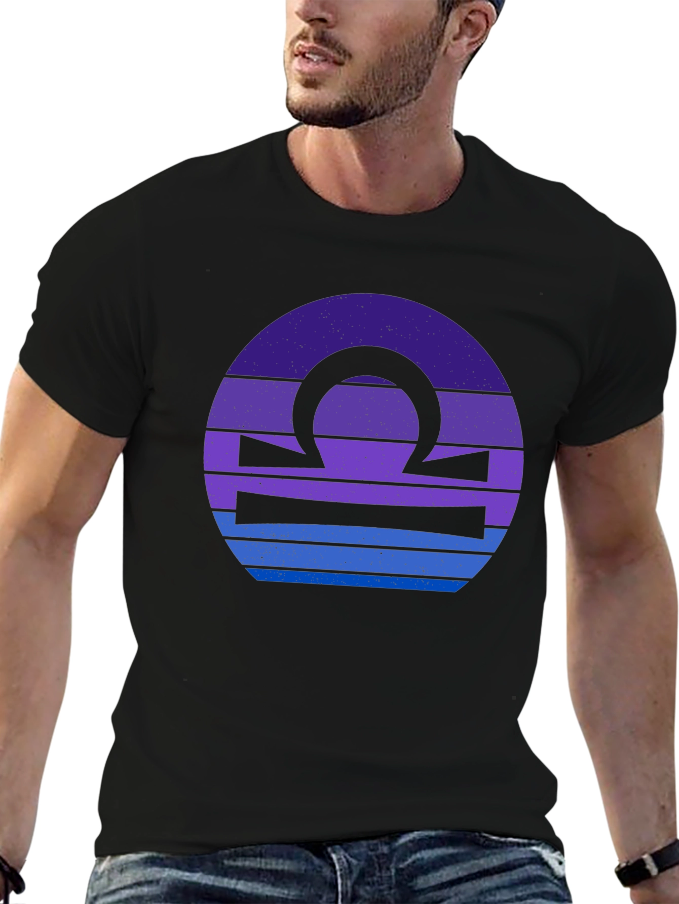 Libra Zodiac T-Shirt - Black Graphic Tee