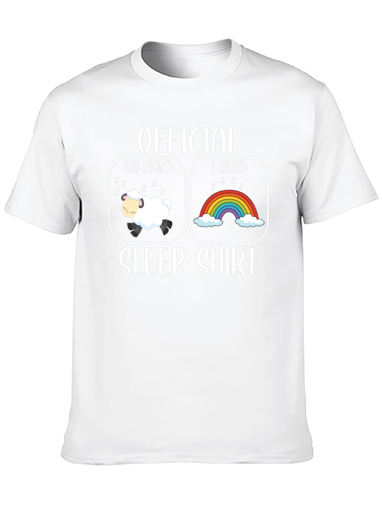 Official Sleep Shirt - Count Sheep & Rainbows T-Shirt