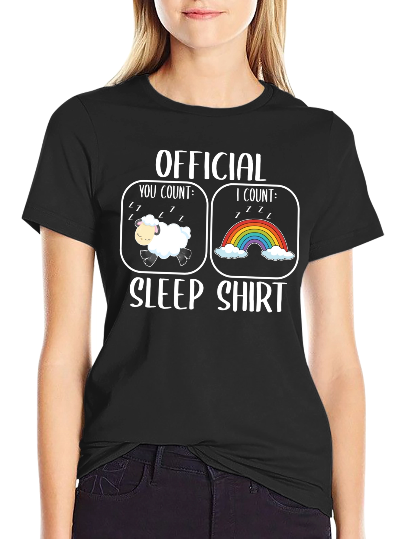 Official Sleep Shirt - Count Sheep & Rainbows T-Shirt
