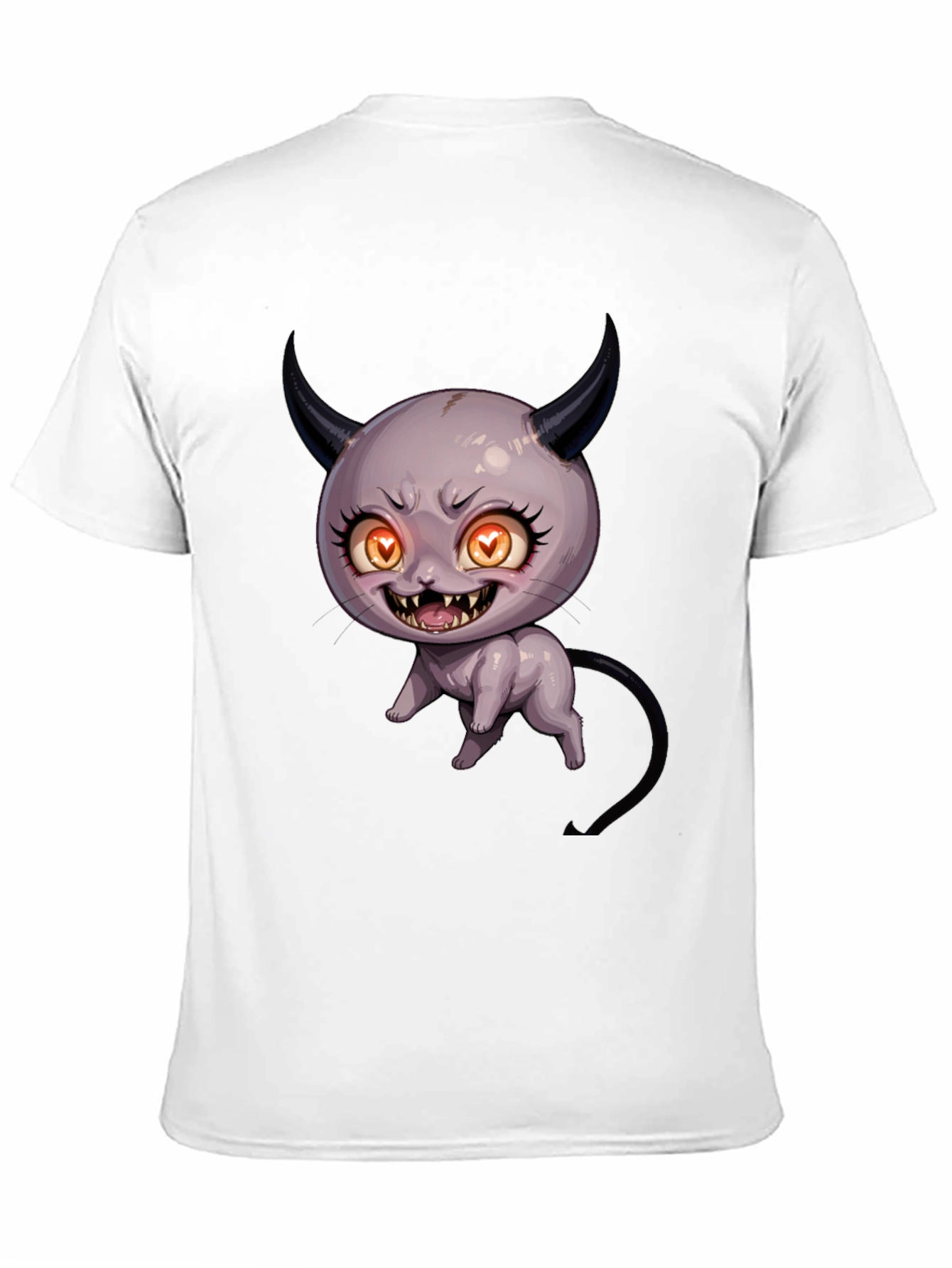 Devil Cat Graphic T-Shirt - Black Cotton Tee