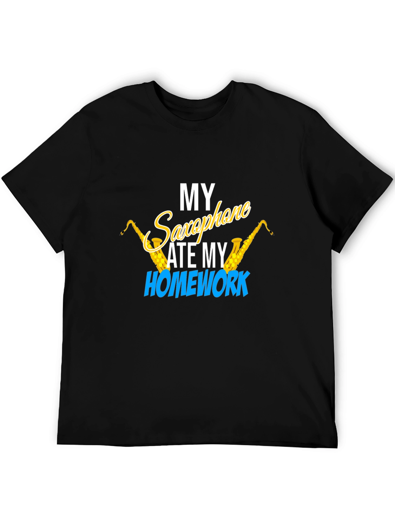 Saxophone Ate My Homework Graphic T-Shirt