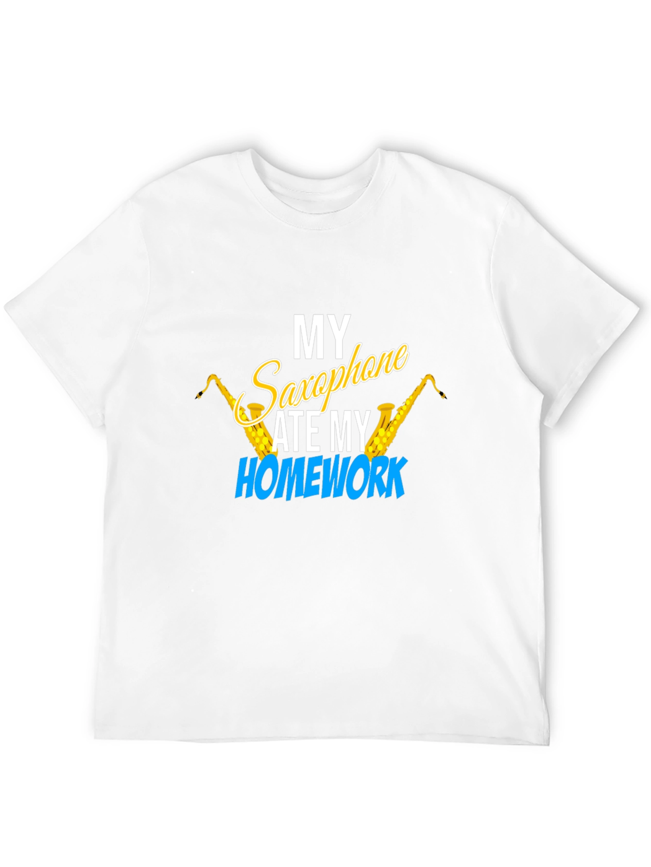Saxophone Ate My Homework Graphic T-Shirt