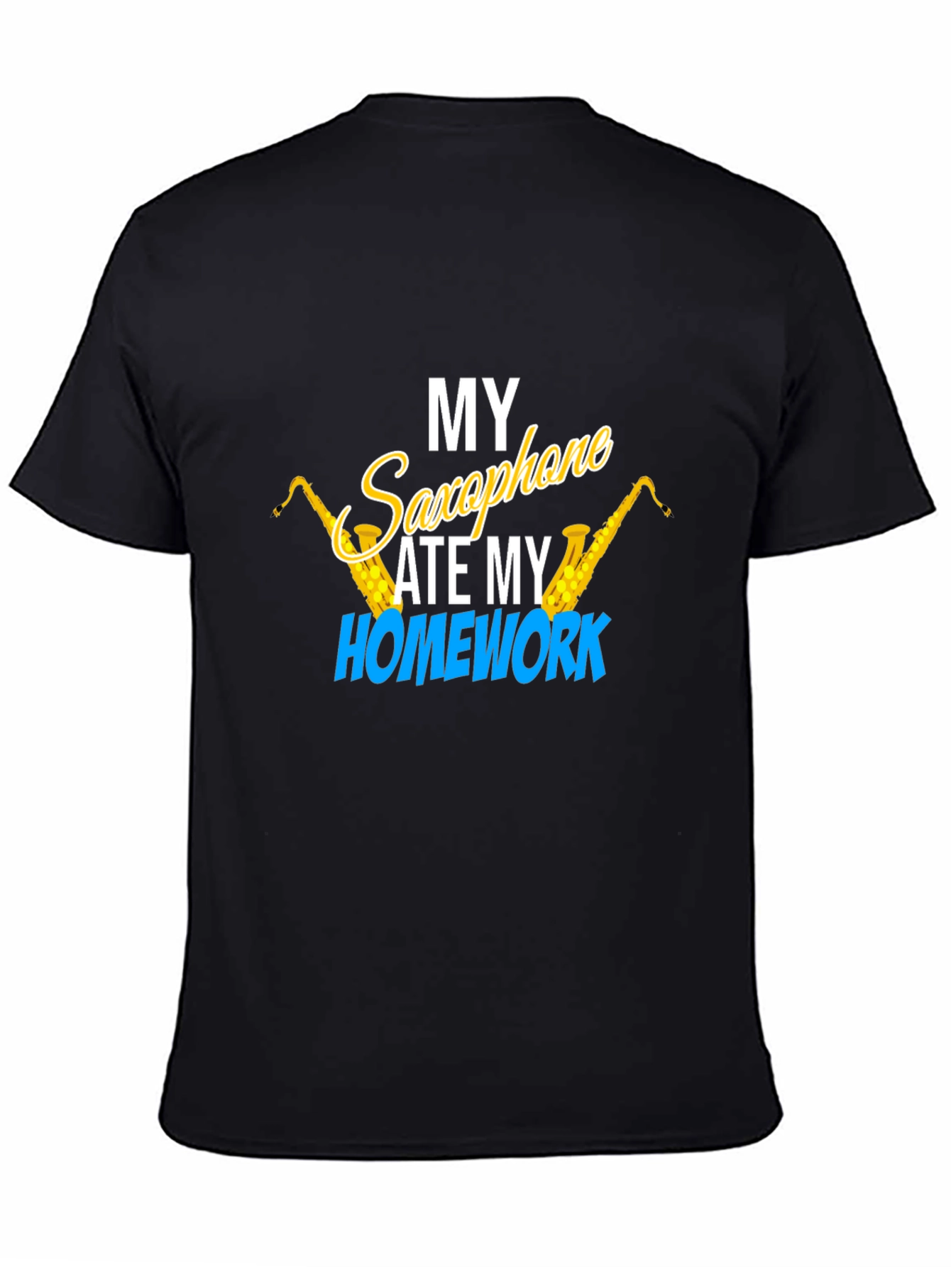 Saxophone Ate My Homework Graphic T-Shirt