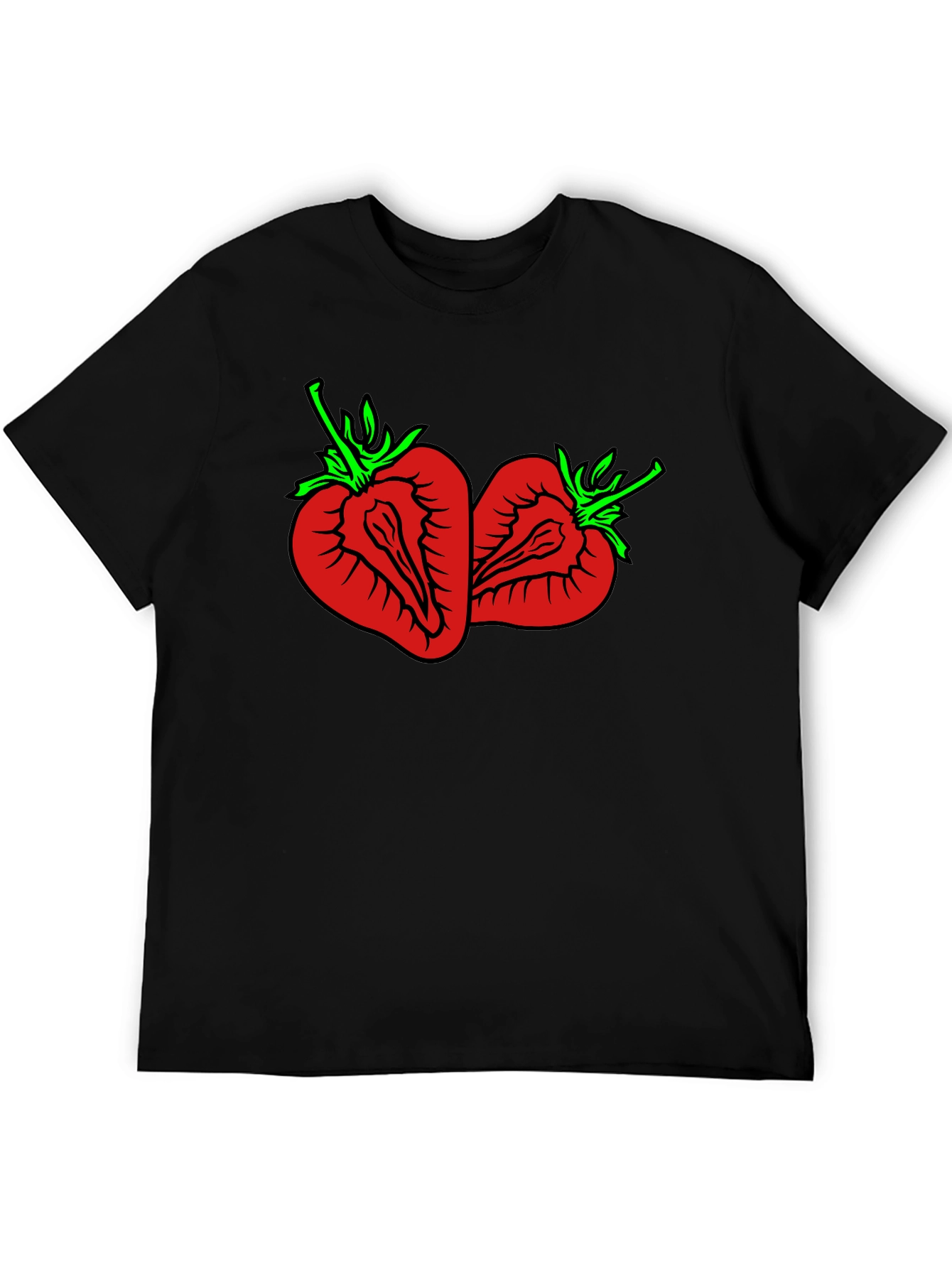 Strawberry Graphic Tee - Unisex Black T-Shirt