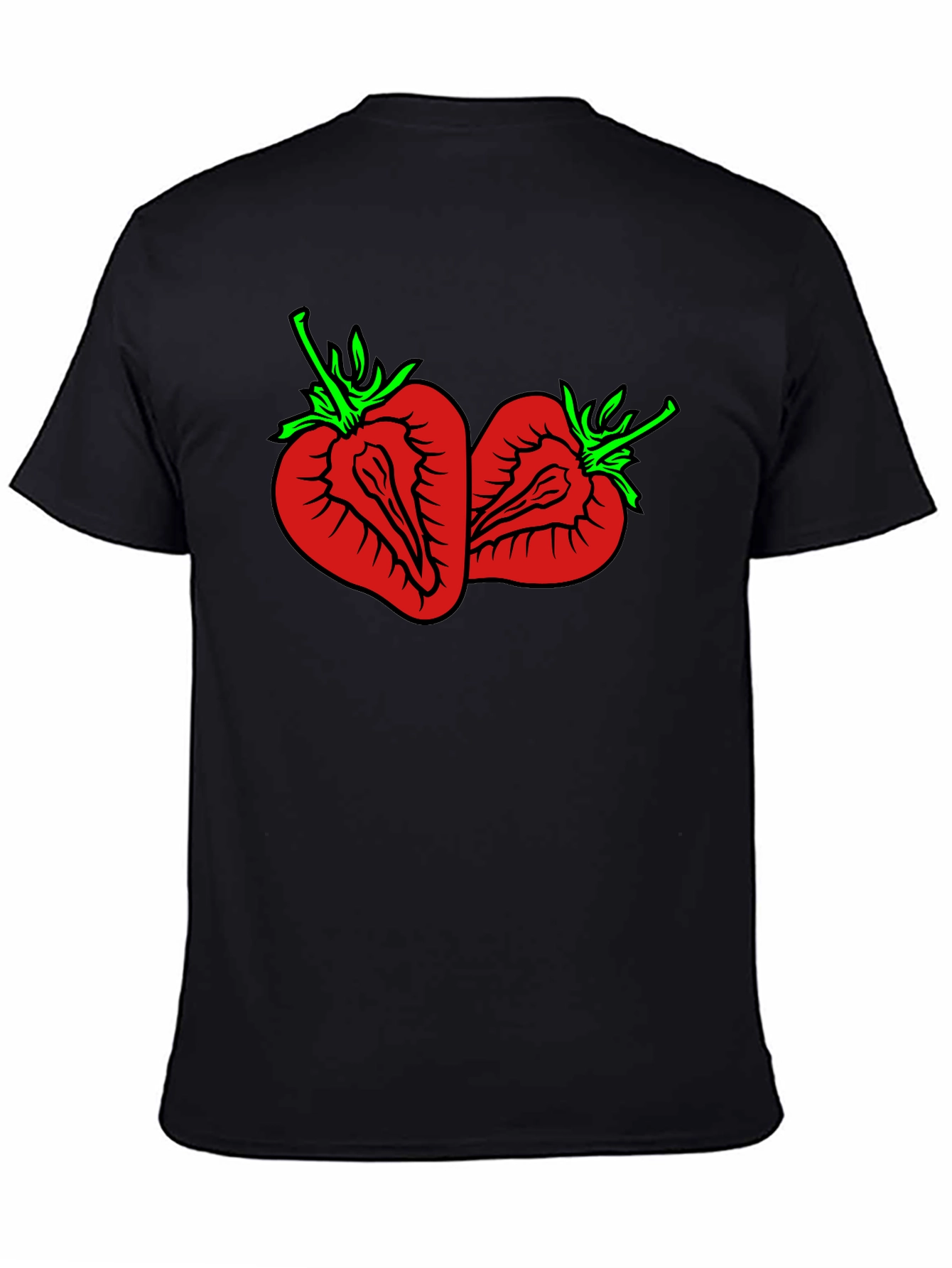 Strawberry Graphic Tee - Unisex Black T-Shirt